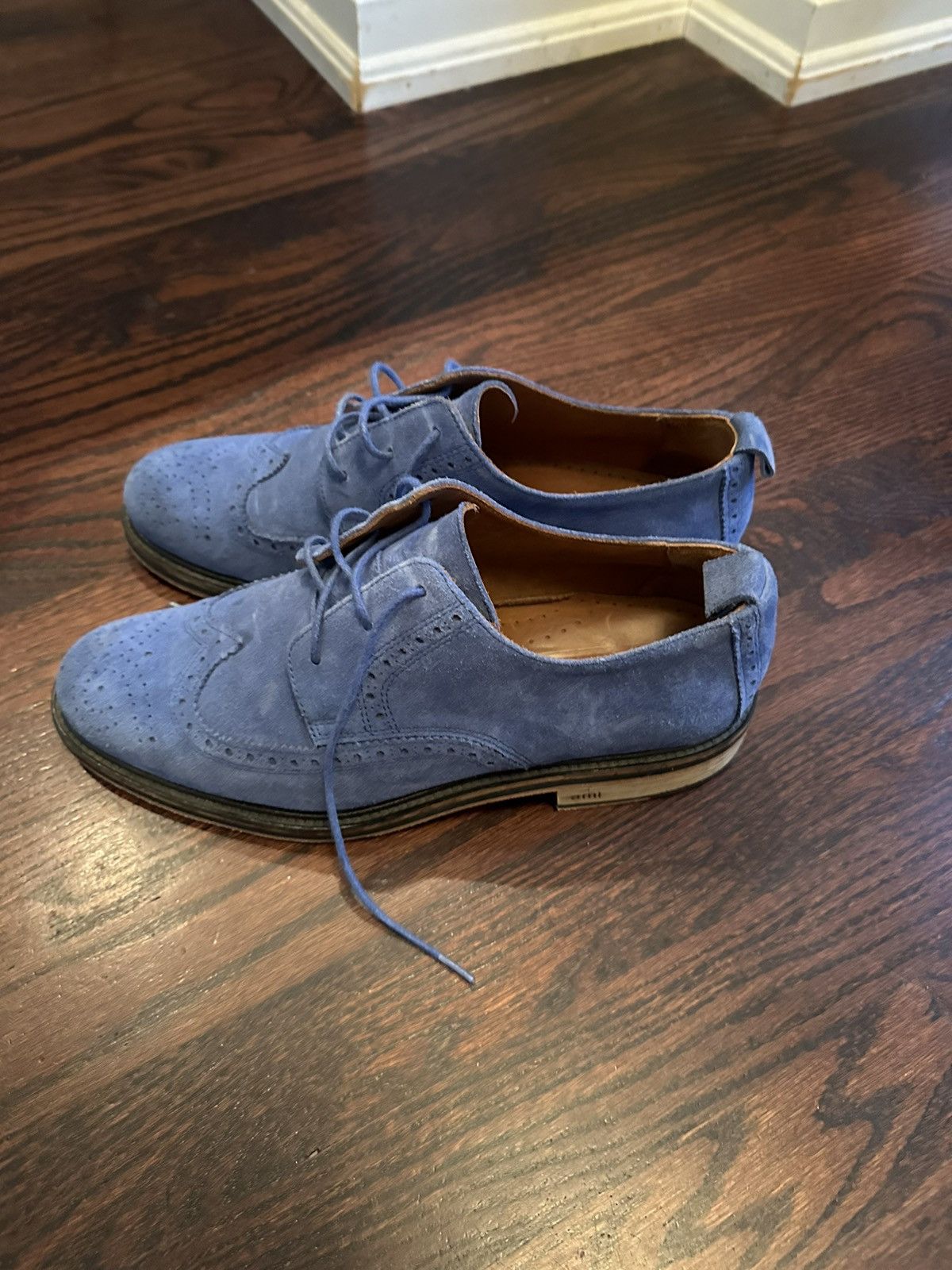 AMI AMI Light Blue Suede Brogue (43) Size US 10 / EU 43 - 4 Thumbnail