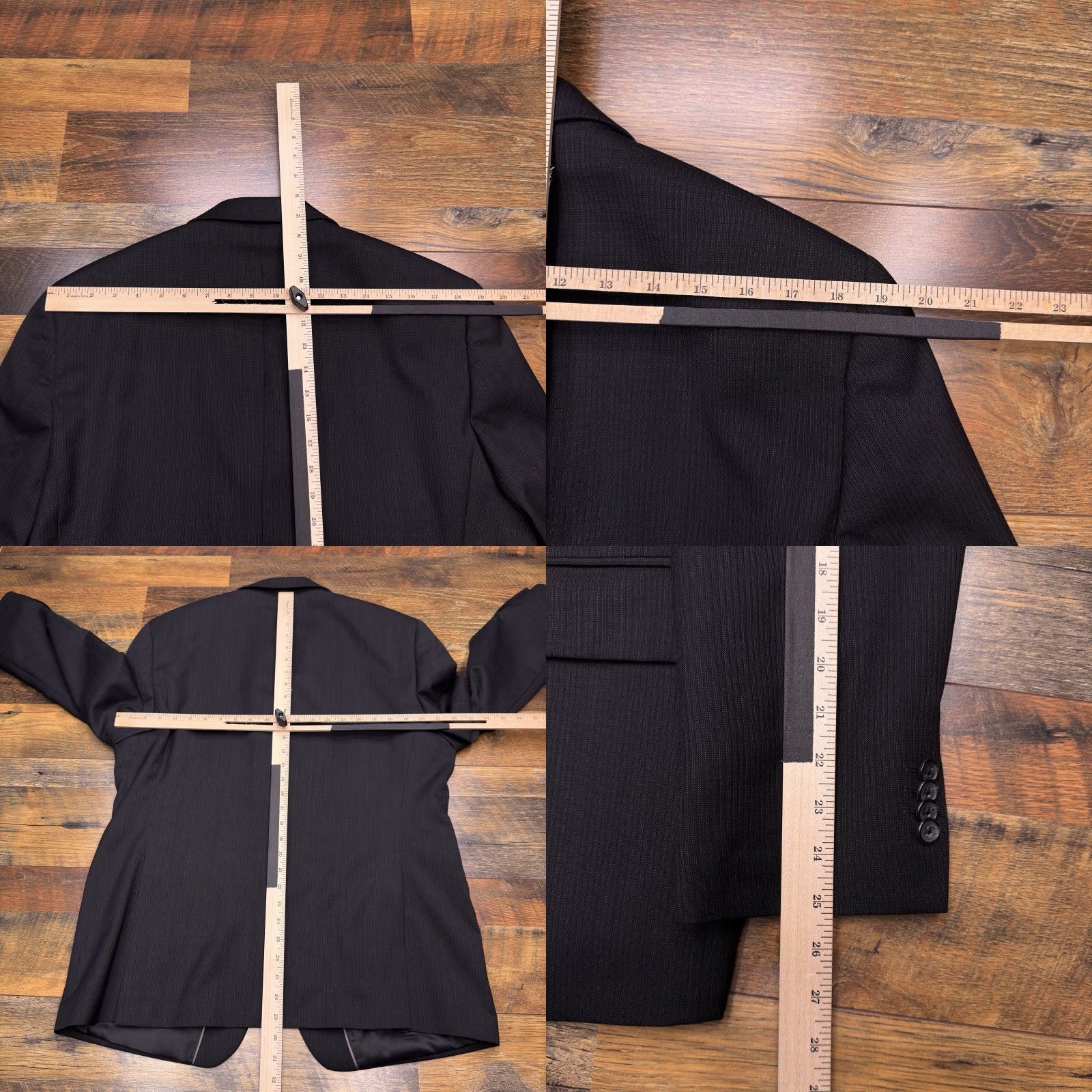 Vintage Marc Anthony Suit Jacket 44 Short Black Wool Blazer Jacket Notch Lapel Two-Button Single-Breasted Men 44 Regular Size US 44 / EU 60 - 9 Thumbnail