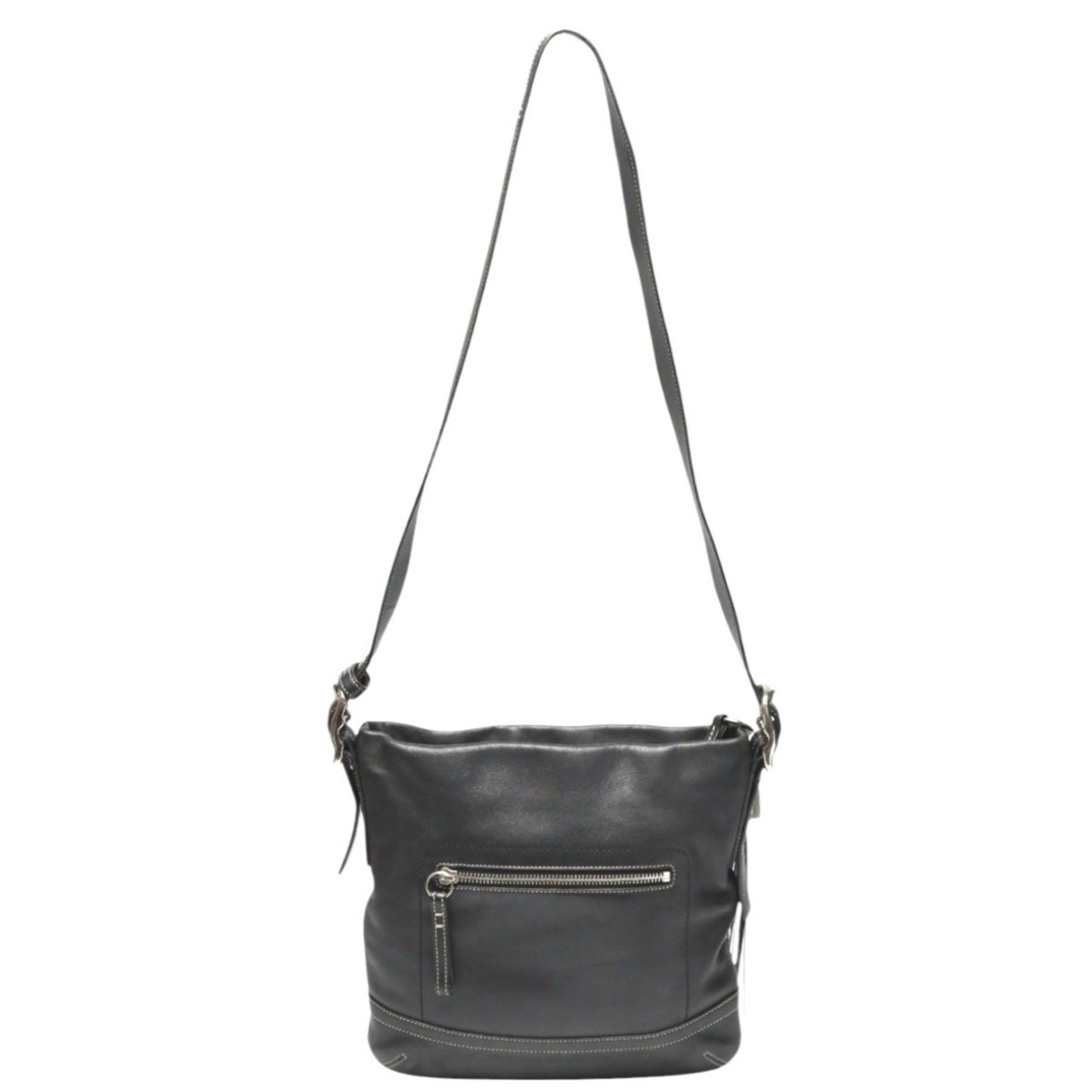 Coach Shoulder Bag Crossbody Leather 1415 Black, Women's