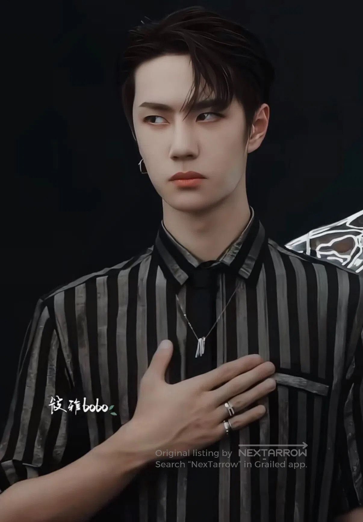 Saint Laurent Paris Saint Laurent Black Striped Silk Shirt. Size US XXS / EU 40 - 5 Thumbnail
