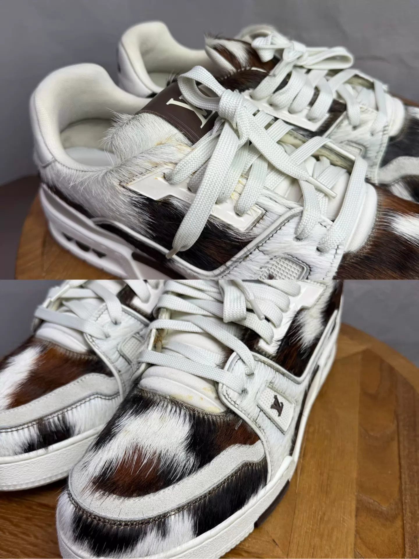 Louis Vuitton LV Trainer White Chocolate Horsehair UK7/41 95 New Size US 8 / EU 41 - 9 Thumbnail