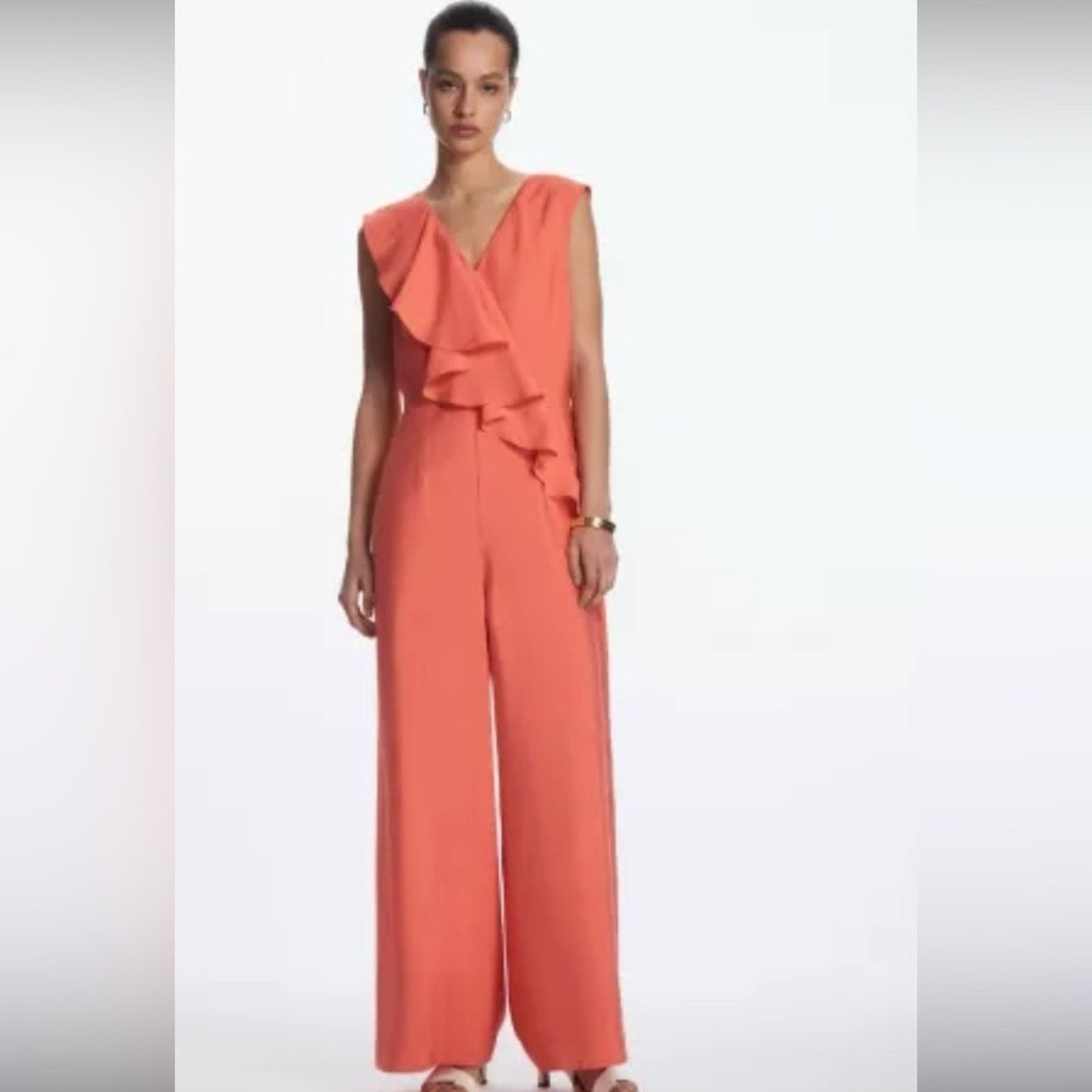 Cos COS Coral Ruffles Jumpsuit Size 8 Size 30" / US 8 / IT 44 - 1 Thumbnail