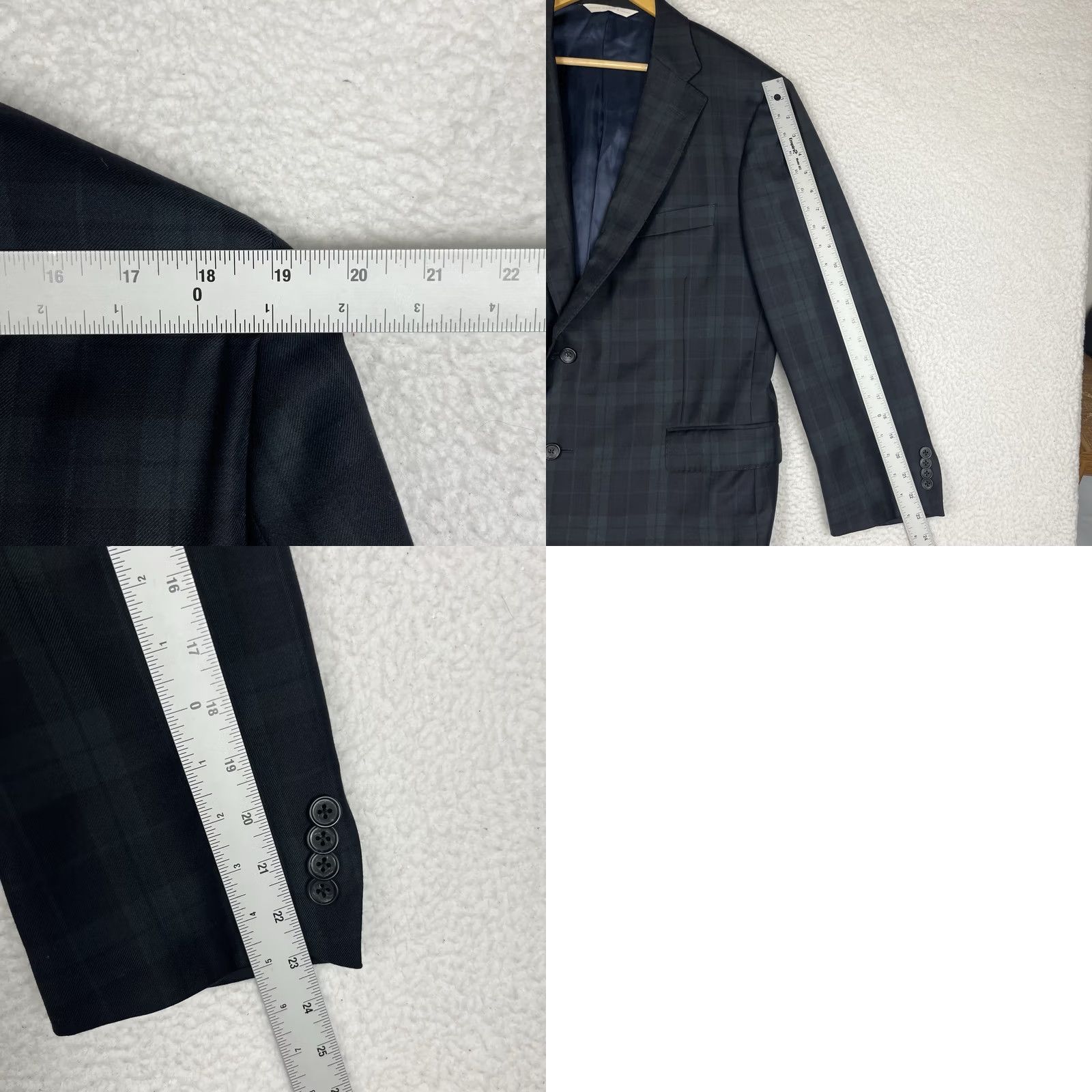 Loro Piana George Bass Jacket Mens 44 Loro Piana Wool Blazer 44R Black Watch Tartan Plaid Green Navy Size 44R - 9 Thumbnail