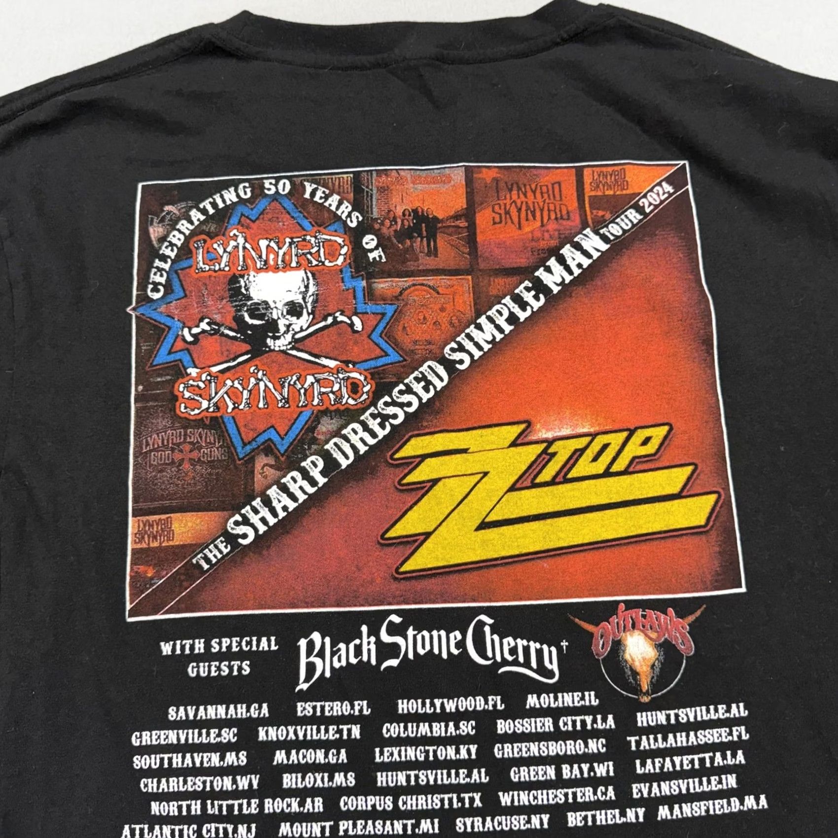 Vintage Lynyrd Skynyrd ZZ Top Shirt Mens M Black 2024 Tour Concert Graphic Tee Size US M / EU 48-50 / 2 - 3 Thumbnail
