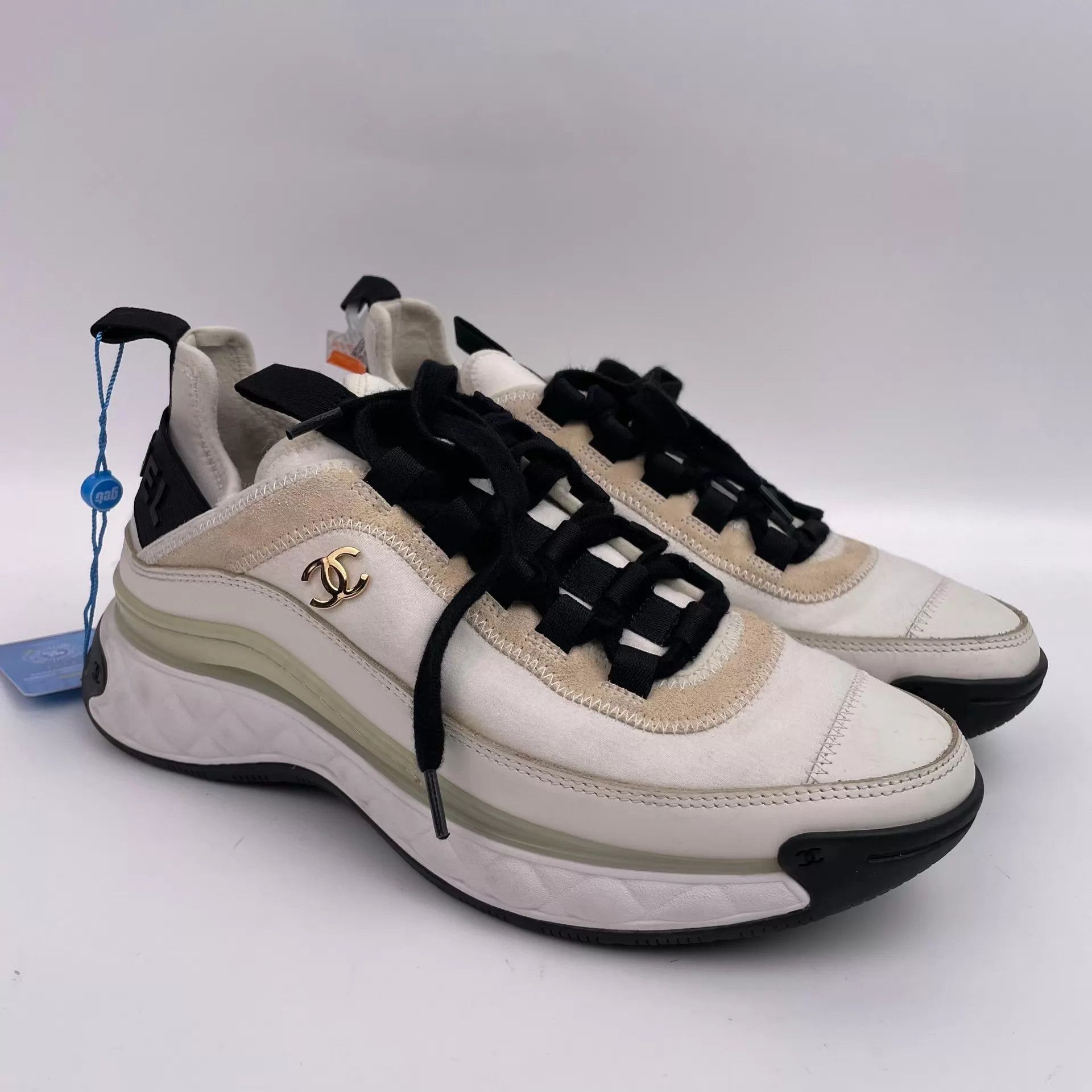 Chanel Chanel Platinum Velvet Air Cushion Sneaker Women's Size US 7.5 / IT 37.5 - 1 Thumbnail
