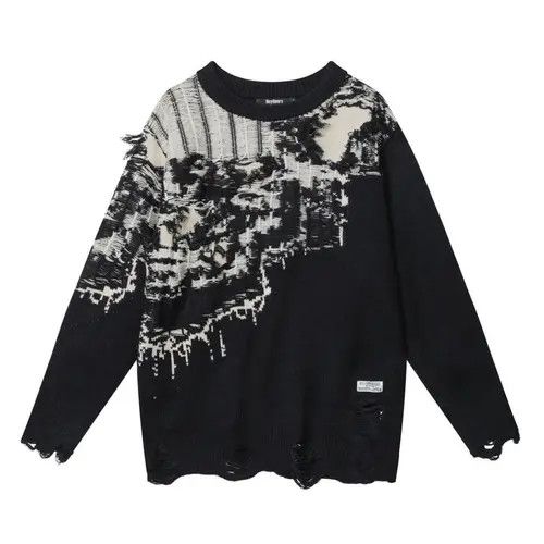 image of Vintage Streetwear Frayed Women in Black (Size Medium)