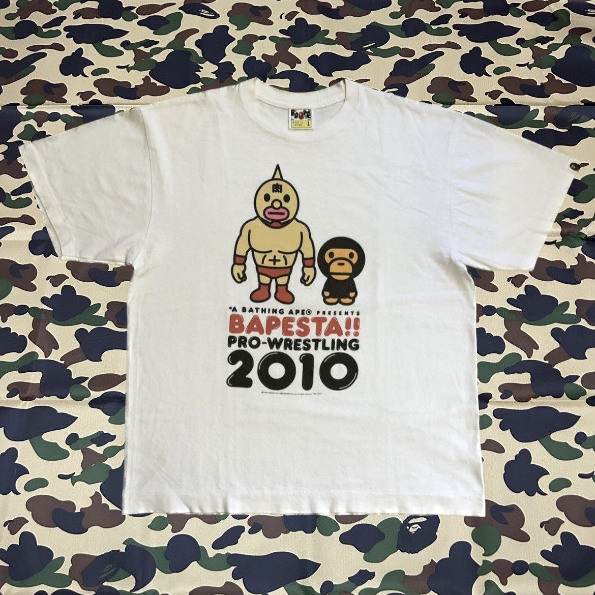 Bape Bapesta Pro Wrestling Tee 2010 Size US L / EU 52-54 / 3 - 1 Thumbnail