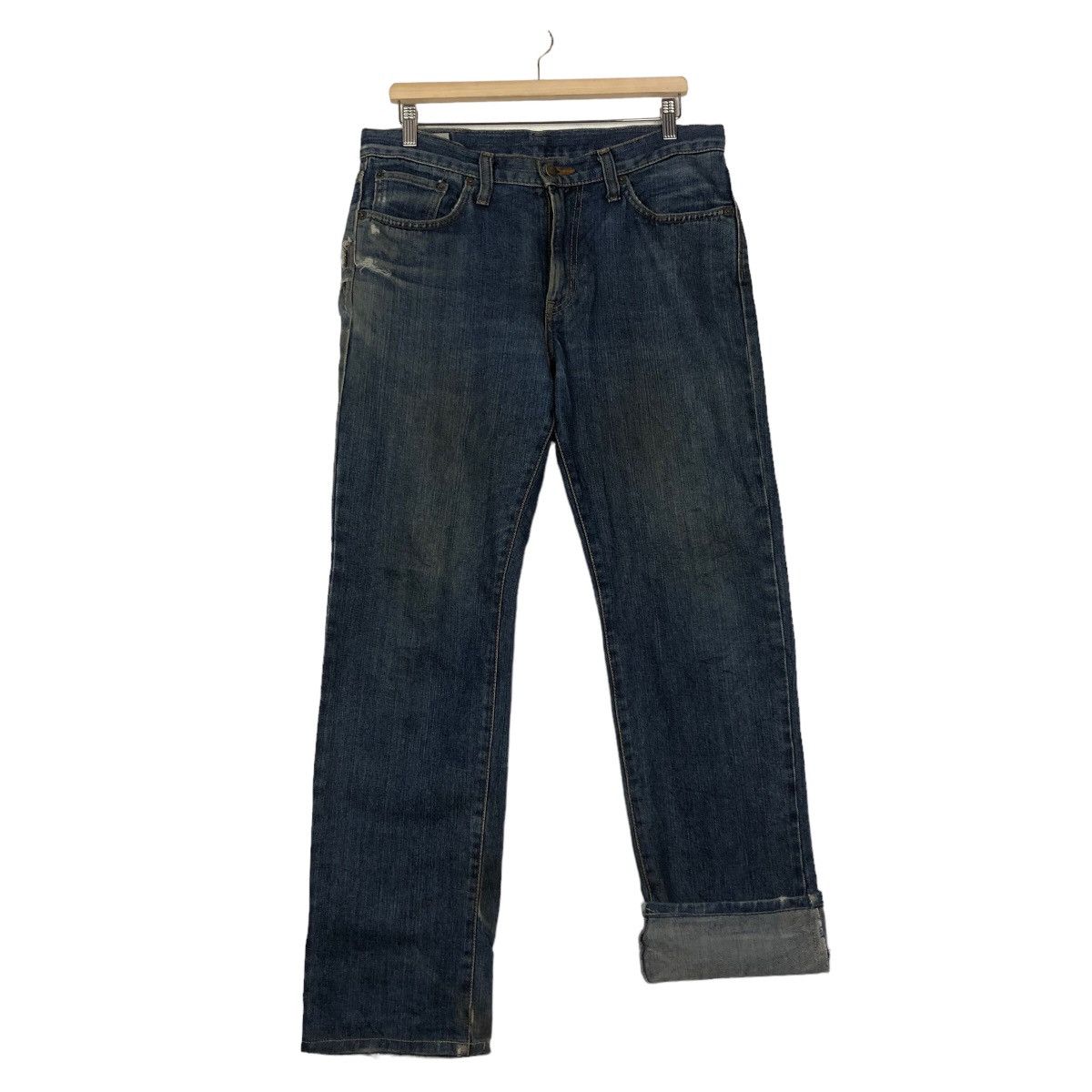 Edwin 🔥90’s VINTAGE EDWIN MADE IN JAPAN JEANS DISTRESSED DENIM Size US 35 - 10 Thumbnail