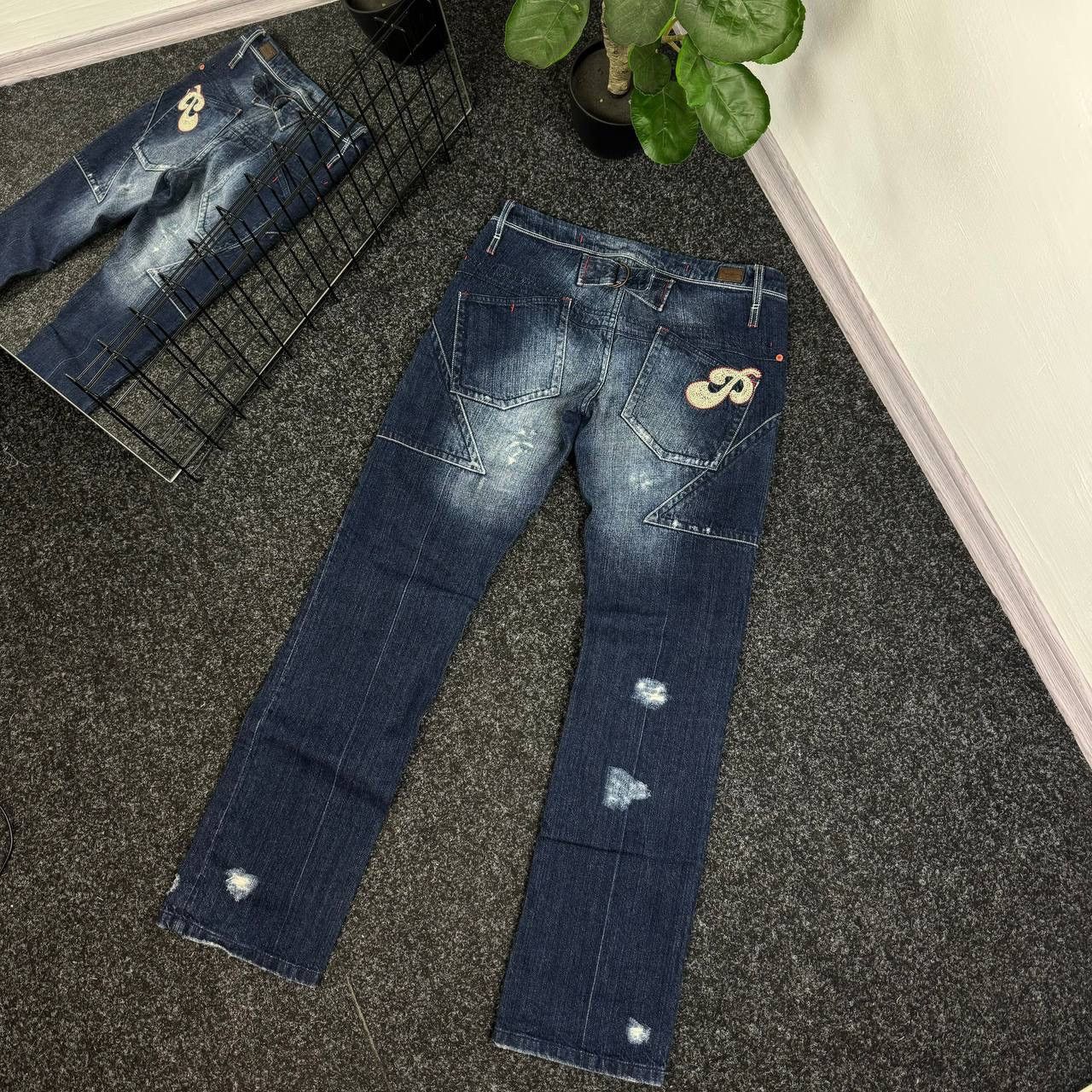 Pepe Jeans Vintage Low Rise avant Garde flared butcut denim pants navy Size US 34 / EU 50 - 1 Thumbnail