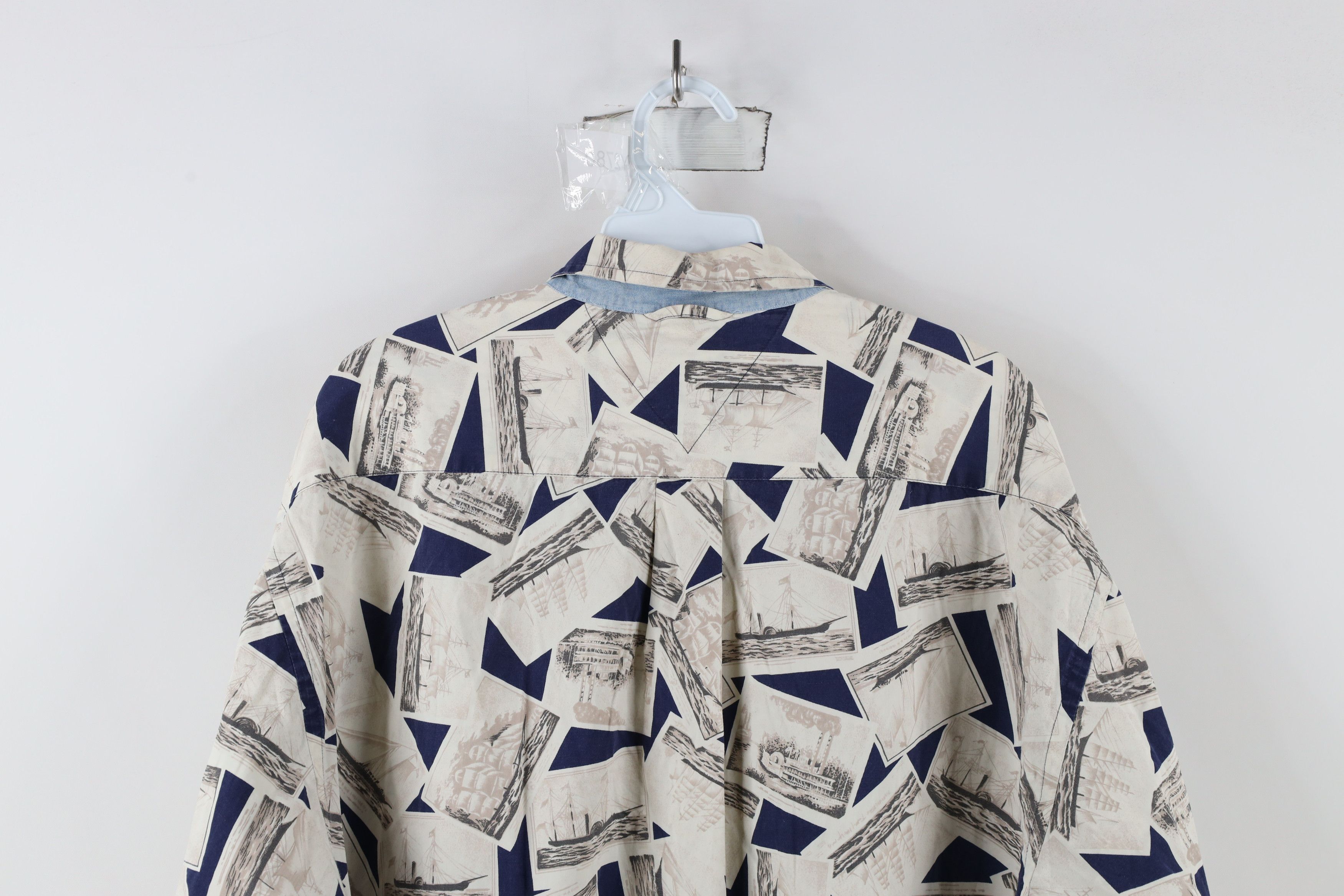 Tommy Hilfiger × Vintage Vintage 90s Tommy Hilfiger All Over Print Button Down Shirt Size US L / EU 52-54 / 3 - 12 Thumbnail