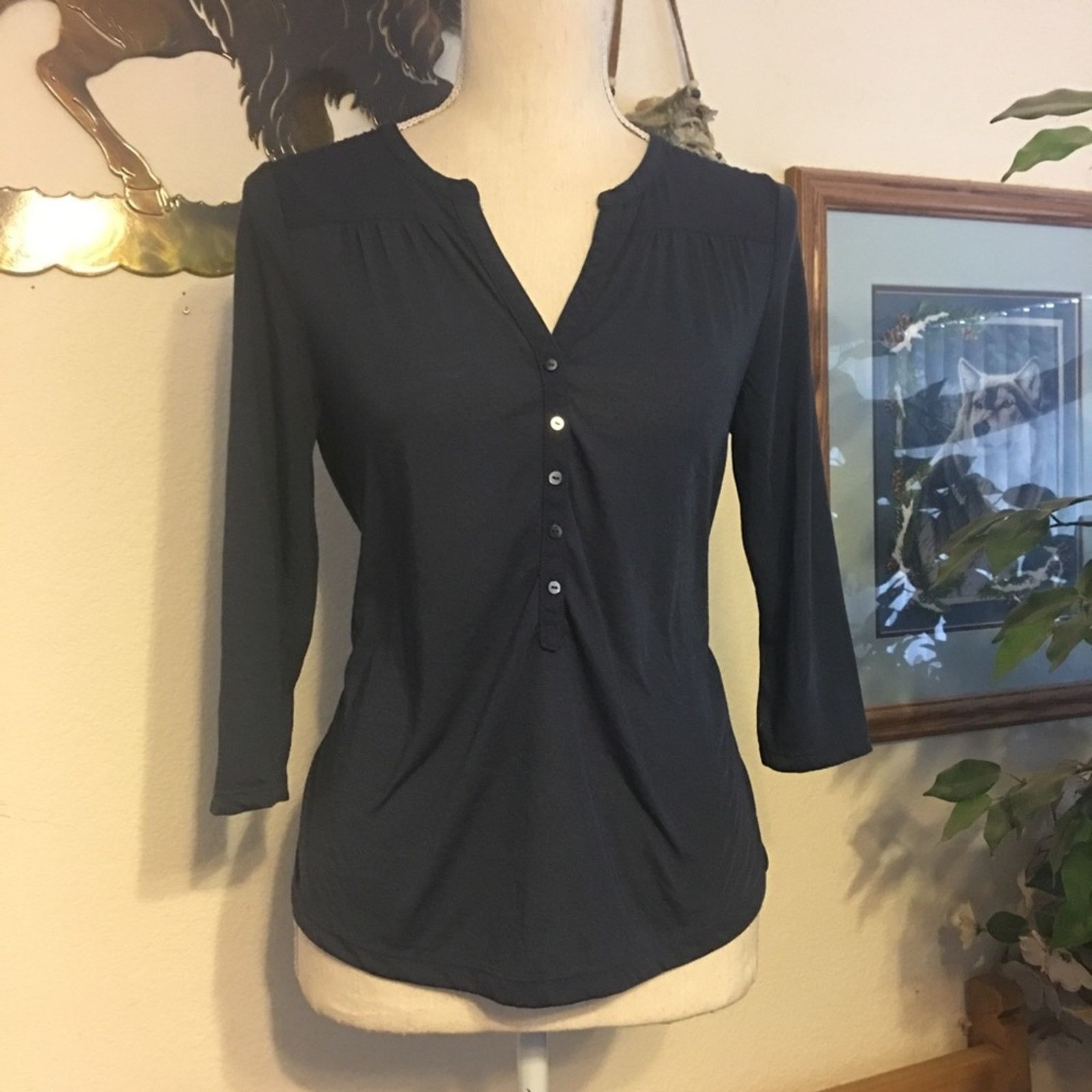 H&M H&M Navy blue Soft pull over top XS Size XS / US 0-2 / IT 36-38 - 2 Thumbnail