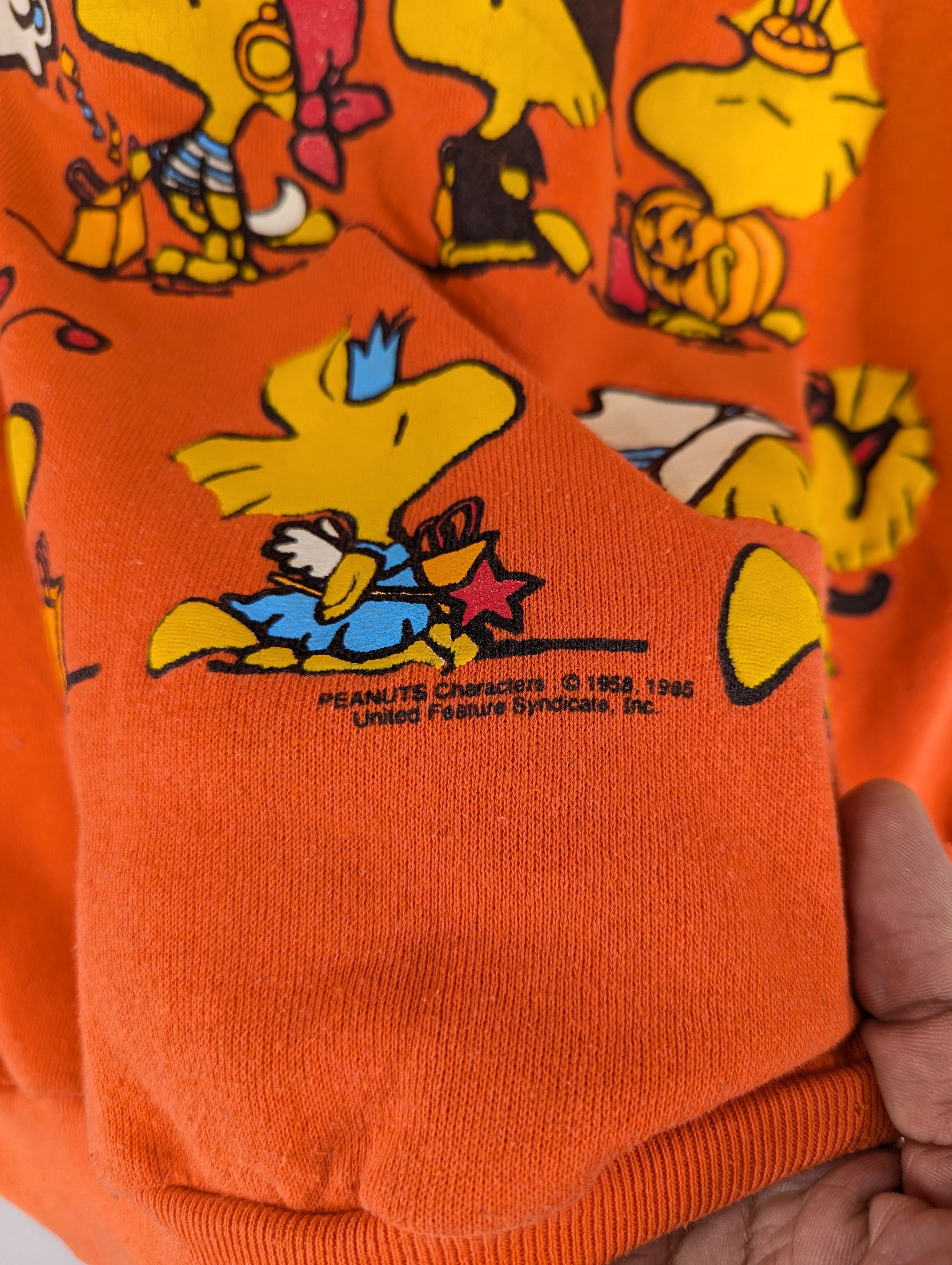 Cartoon Network Vintage 80s Peanuts Characters Orange Sweatshirt Size US M / EU 48-50 / 2 - 6 Thumbnail