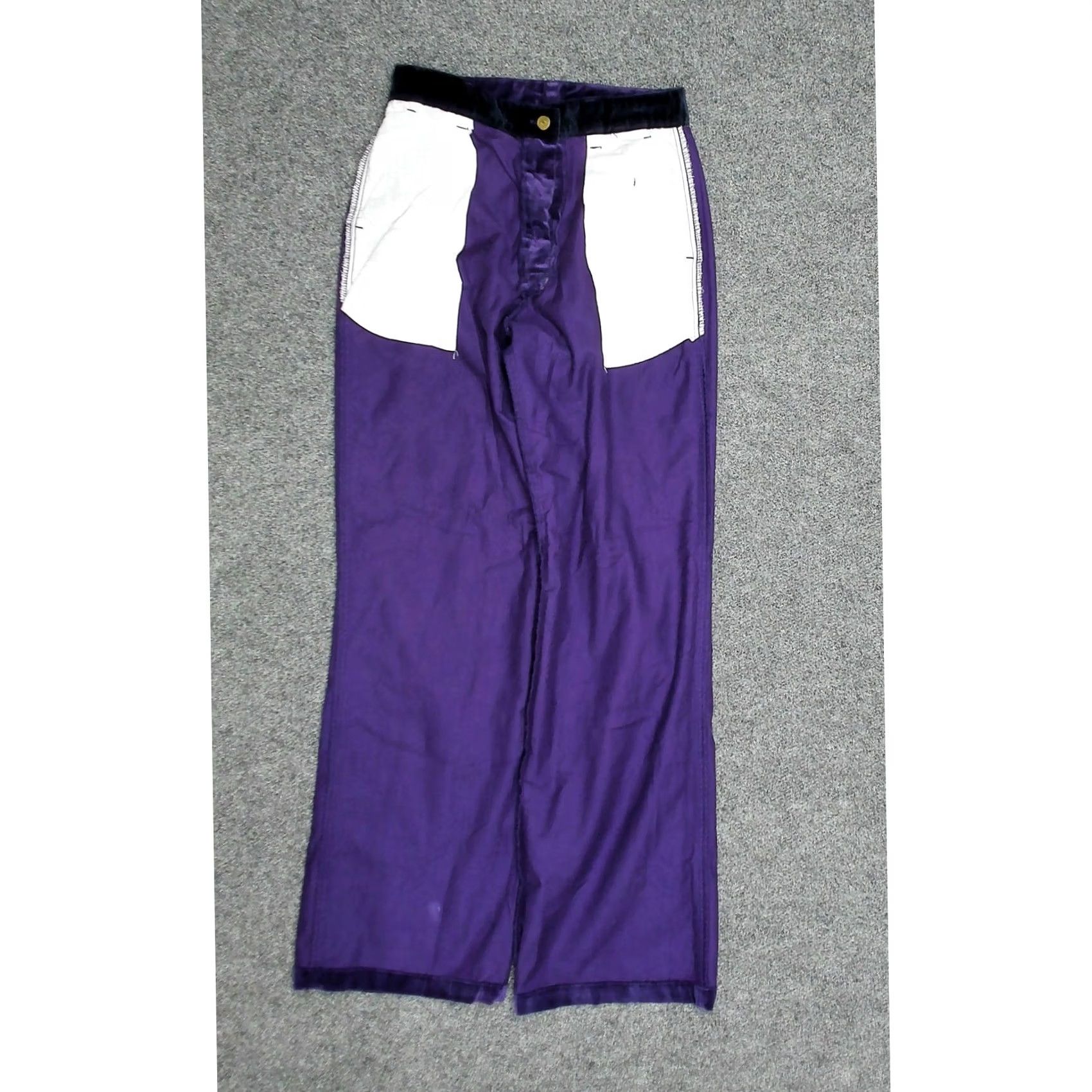 Tommy Hilfiger VINTAGE Tommy Hilfiger Purple Velvet High Waist Wide-Leg Pants Womens 4 Size 27" / US 4 / IT 40 - 6 Thumbnail