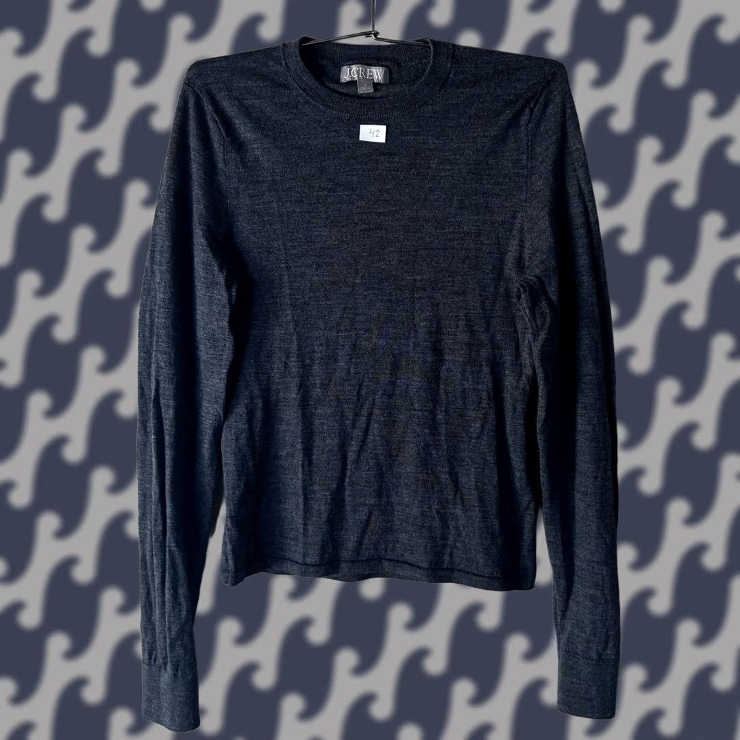 J.Crew J.Crew Womens Size M Charcoal Gray 100% Merino Wool Long Sleeve Crewneck Sweater Size M / US 6-8 / IT 42-44 - 1 Thumbnail