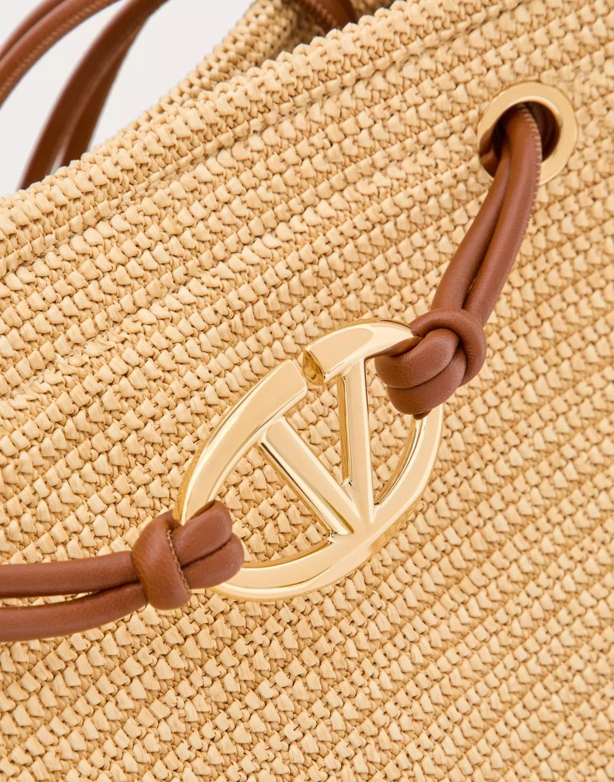 Valentino o1s1wg110625 Size:OS/Escape Large Raffia Bag in Beige Size ONE SIZE - 7 Thumbnail