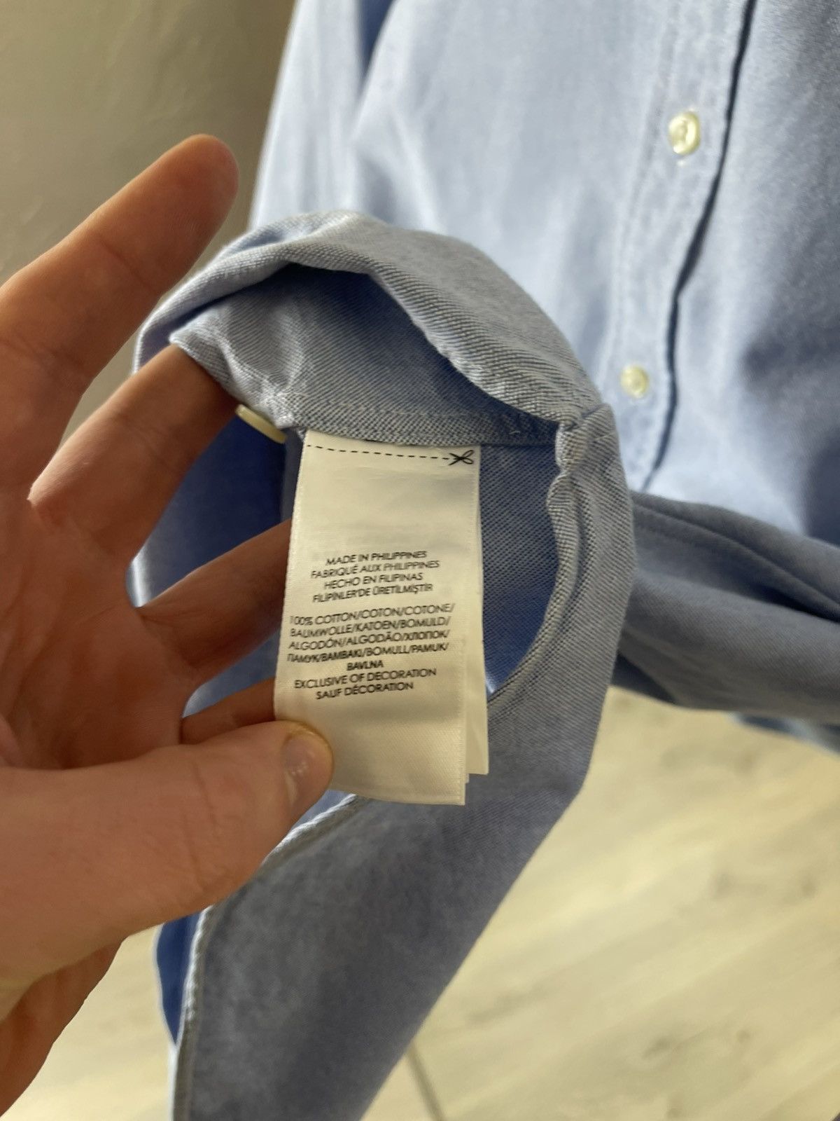 Polo Ralph Lauren Ralph Lauren Slim Fit Oxford Shirt – Premium Blue Marl Size US M / EU 48-50 / 2 - 9 Thumbnail