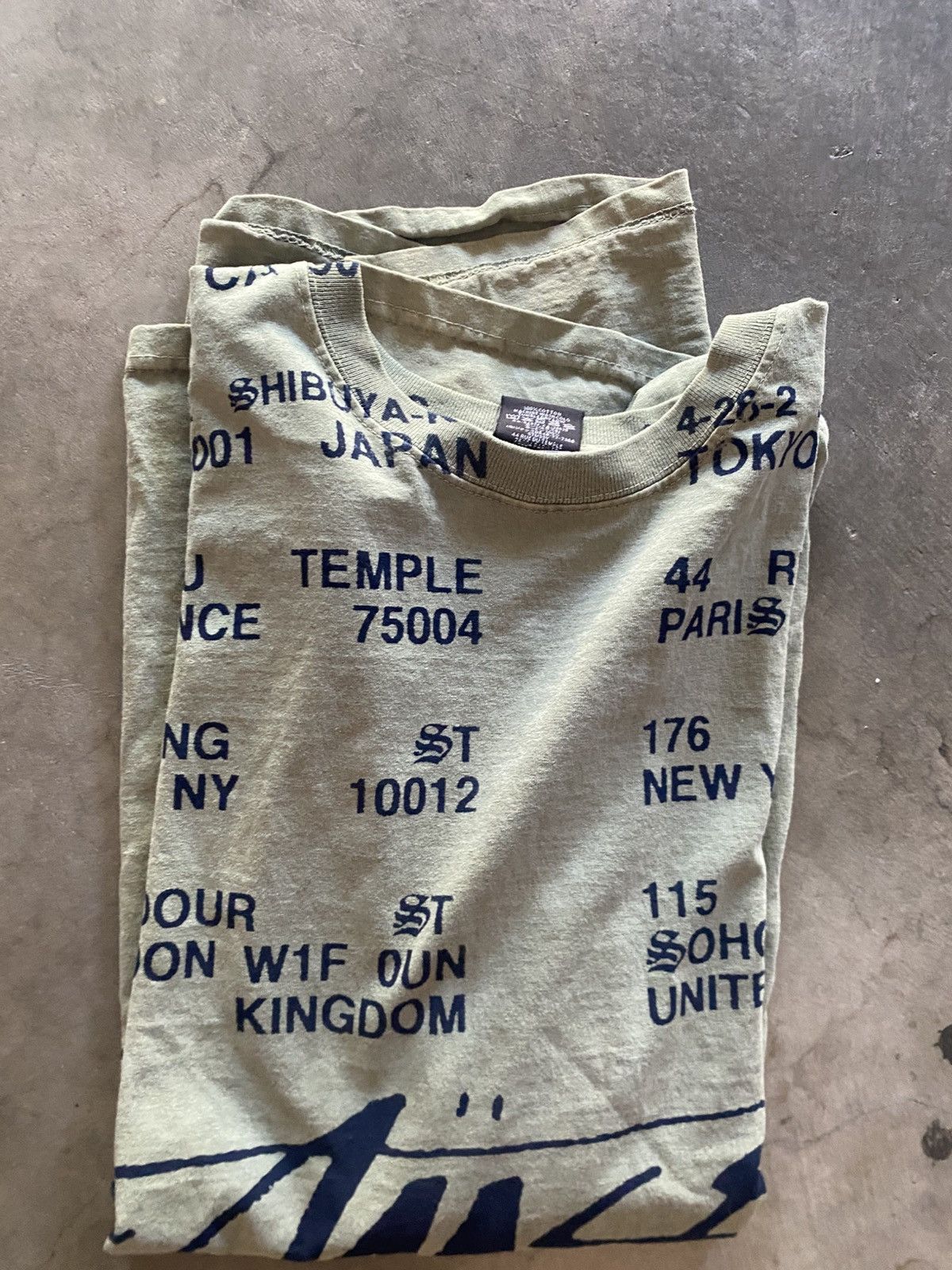 Stussy Stussy Location Tee Pigment Dyed Olive Size US XL / EU 56 / 4 - 1 Thumbnail