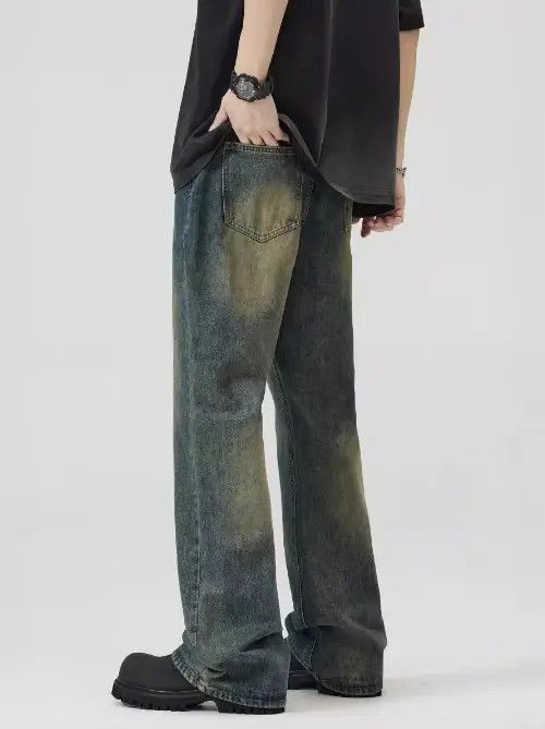 VIBE Retro blue men's loose flared baggy jeans Size US 32 / EU 48 - 4 Thumbnail