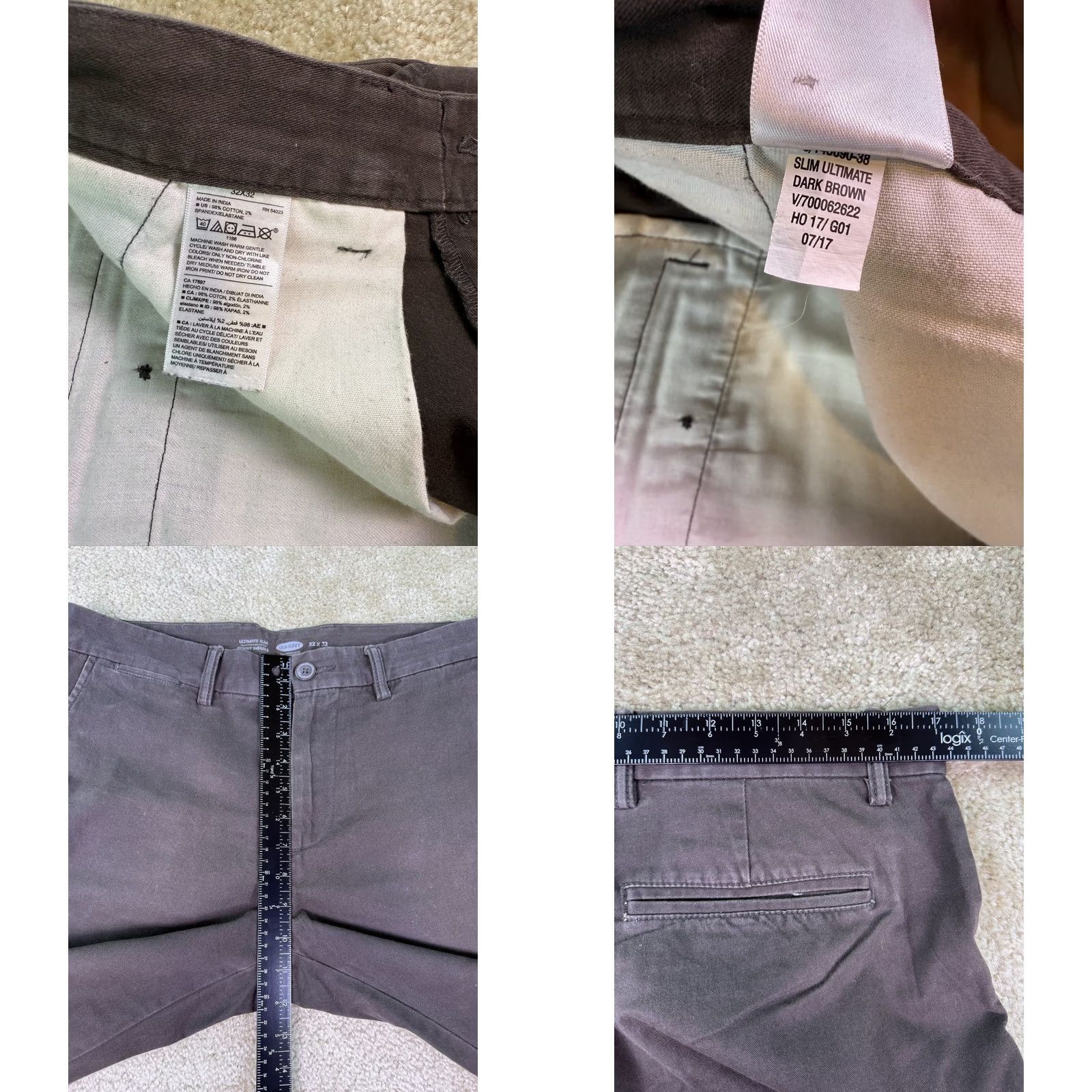 Old Navy Old Navy Slim Pants Men 32x32 Brown Cotton Blend Chino Straight 5-Pocket C489 Size US 32 / EU 48 - 8 Thumbnail