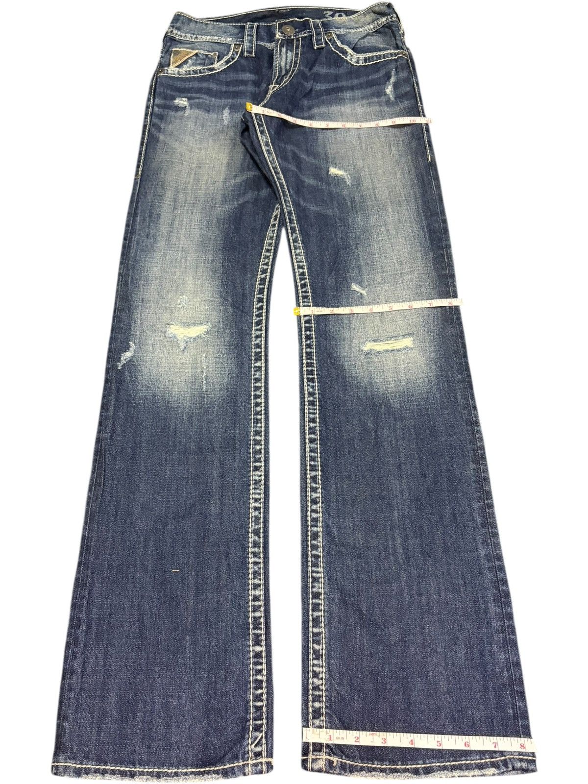 Replay Vintage Japanese Brand Faded Wash Distress Flare Jeans Size US 30 / EU 46 - 8 Thumbnail