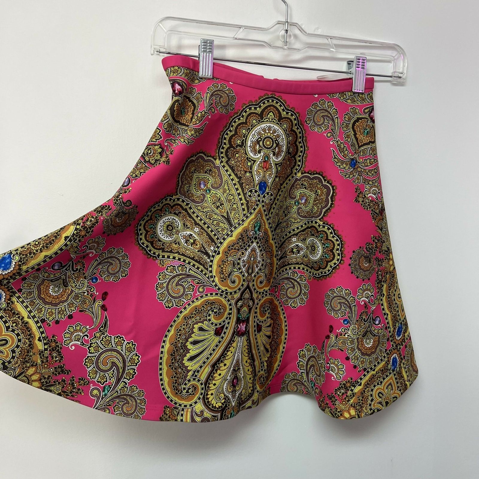 Ted Baker Ted Baker Pink Multicolor Paisley A-Line Mini Skirt Sz 0 Size 25" / US 0 / IT 36 - 3 Thumbnail