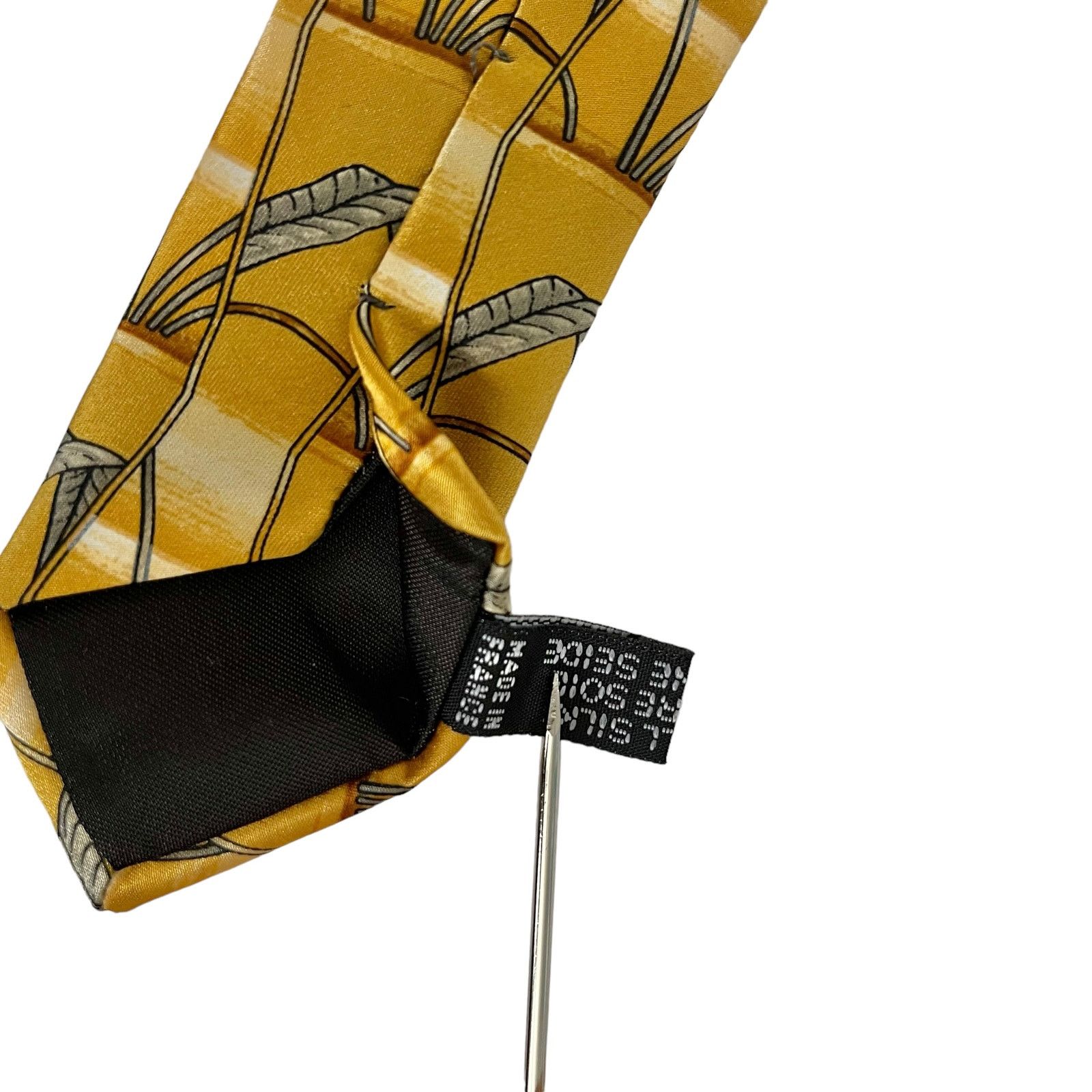 Lanvin Lanvin Paris Golden Yellow Geometric Pattern Print Silk Tie Size ONE SIZE - 7 Thumbnail