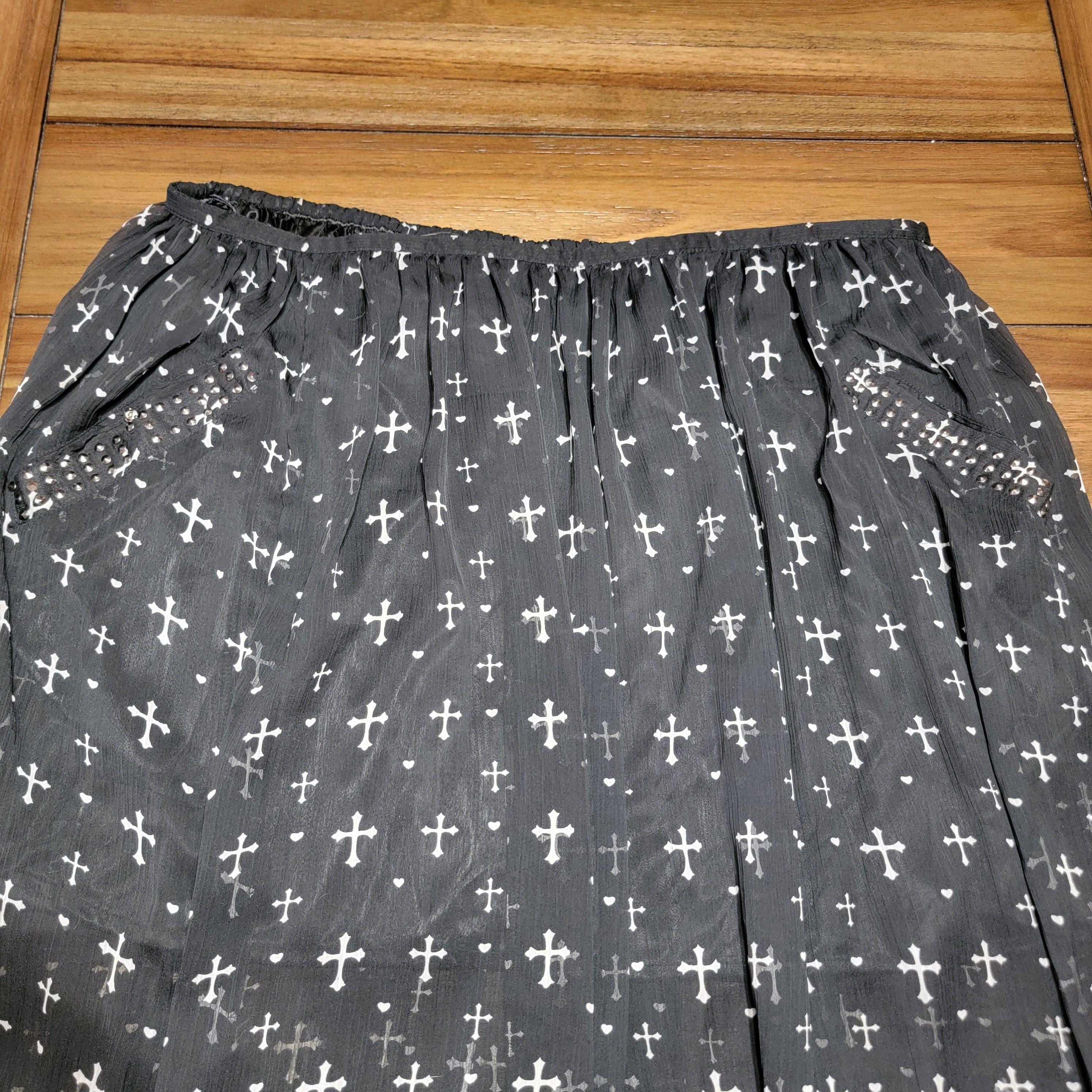 Other Flutterbye Full Sheer Black Cross Skirt w/ Pockets - Size 3X Size 38" / US 16 / IT 52 - 2 Thumbnail