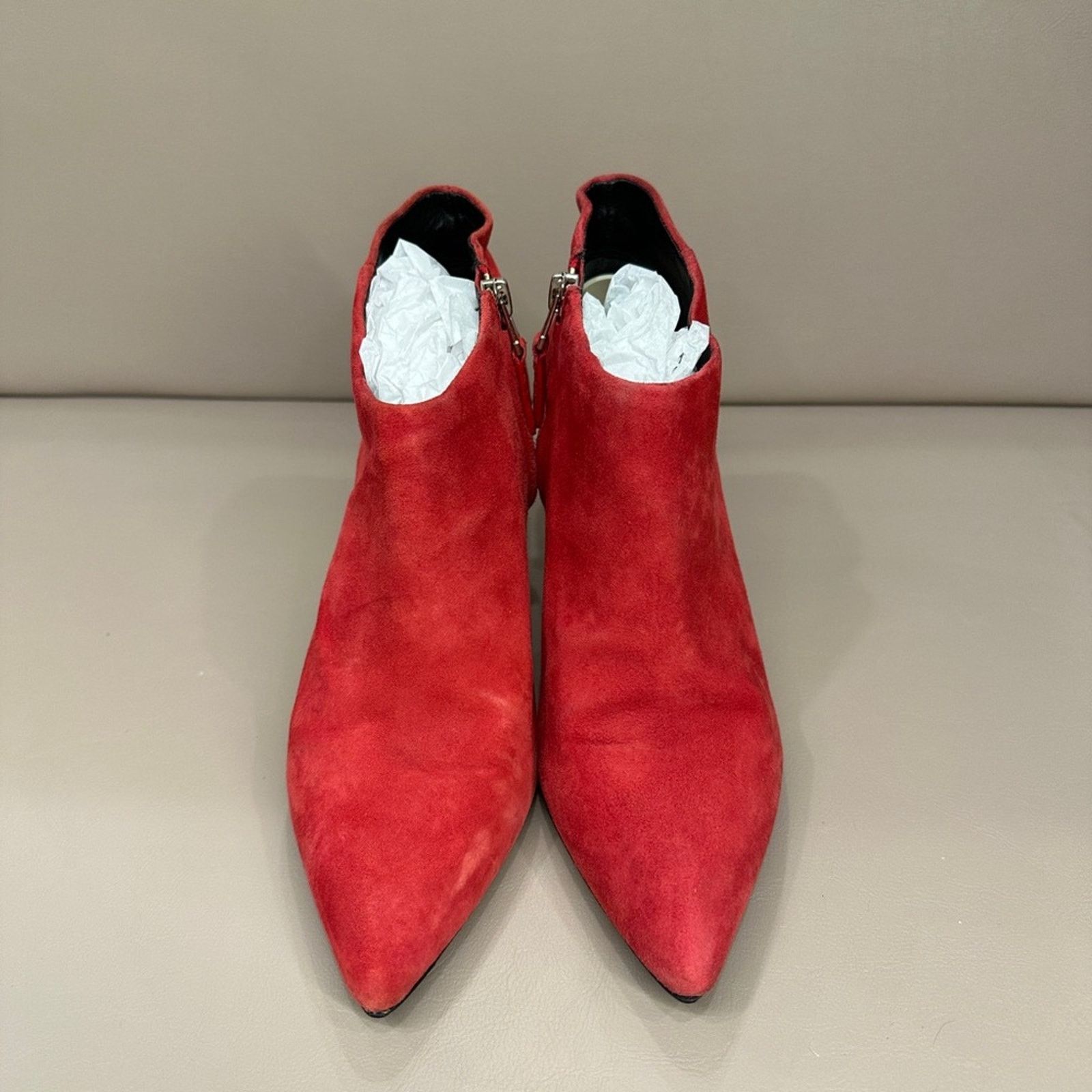 Brian Atwood Brian Atwood Mcalester Red Suede Ankle Boots Size US 7.5 / IT 37.5 - 4 Thumbnail