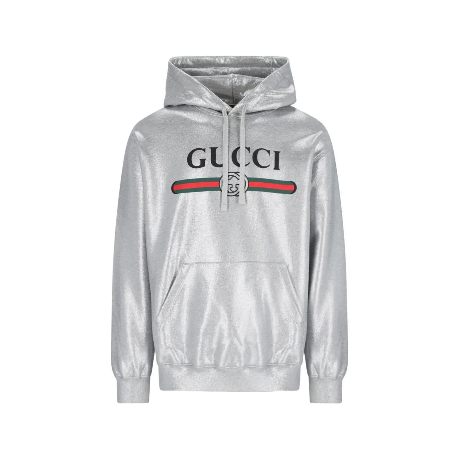 Gucci o1rshd1 Printed Cotton Jersey Hoodie Sweatshirt in Grey Size US L / EU 52-54 / 3 - 1 Thumbnail