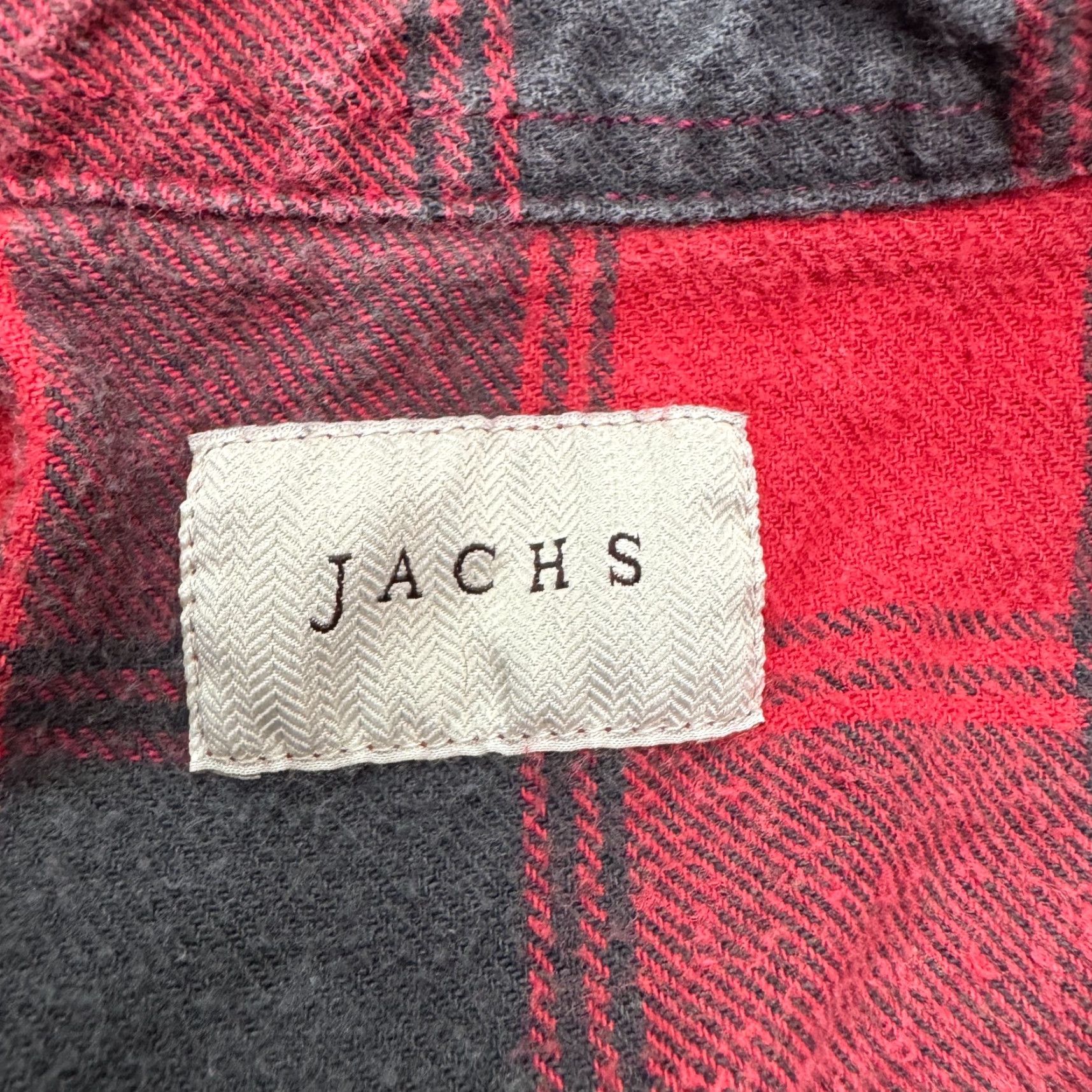 CO VINTAGE JACHS Shirt Mens M Red Plaid Heavyweight Flannel Button-Up Long Sleeve Pocketed 40 in Chest Mens Size US M / EU 48-50 / 2 - 5 Thumbnail