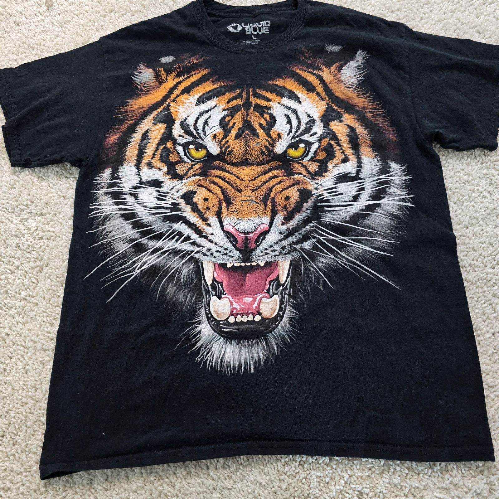 Liquid Blue Liquid Blue Mens Vintage VTG Tiger T Shirt All over Print L Size US L / EU 52-54 / 3 - 3 Thumbnail