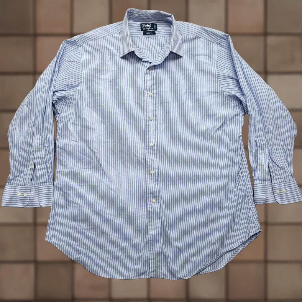 Polo Ralph Lauren Polo Ralph Lauren Shirt Mens 2XL Blue White Striped Classic Fit Button Up Size US XXL / EU 58 / 5 - 1 Thumbnail