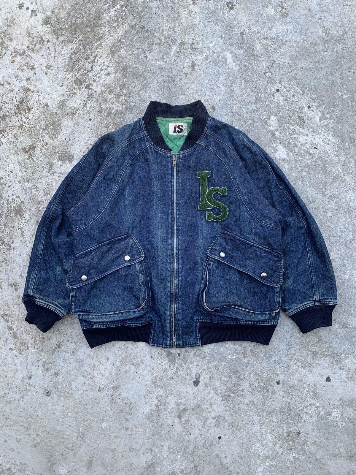 Issey Miyake × Tsumori Chisato IS Logo Patch Denim Bomber Jacket Size US M / EU 48-50 / 2 - 2 Thumbnail