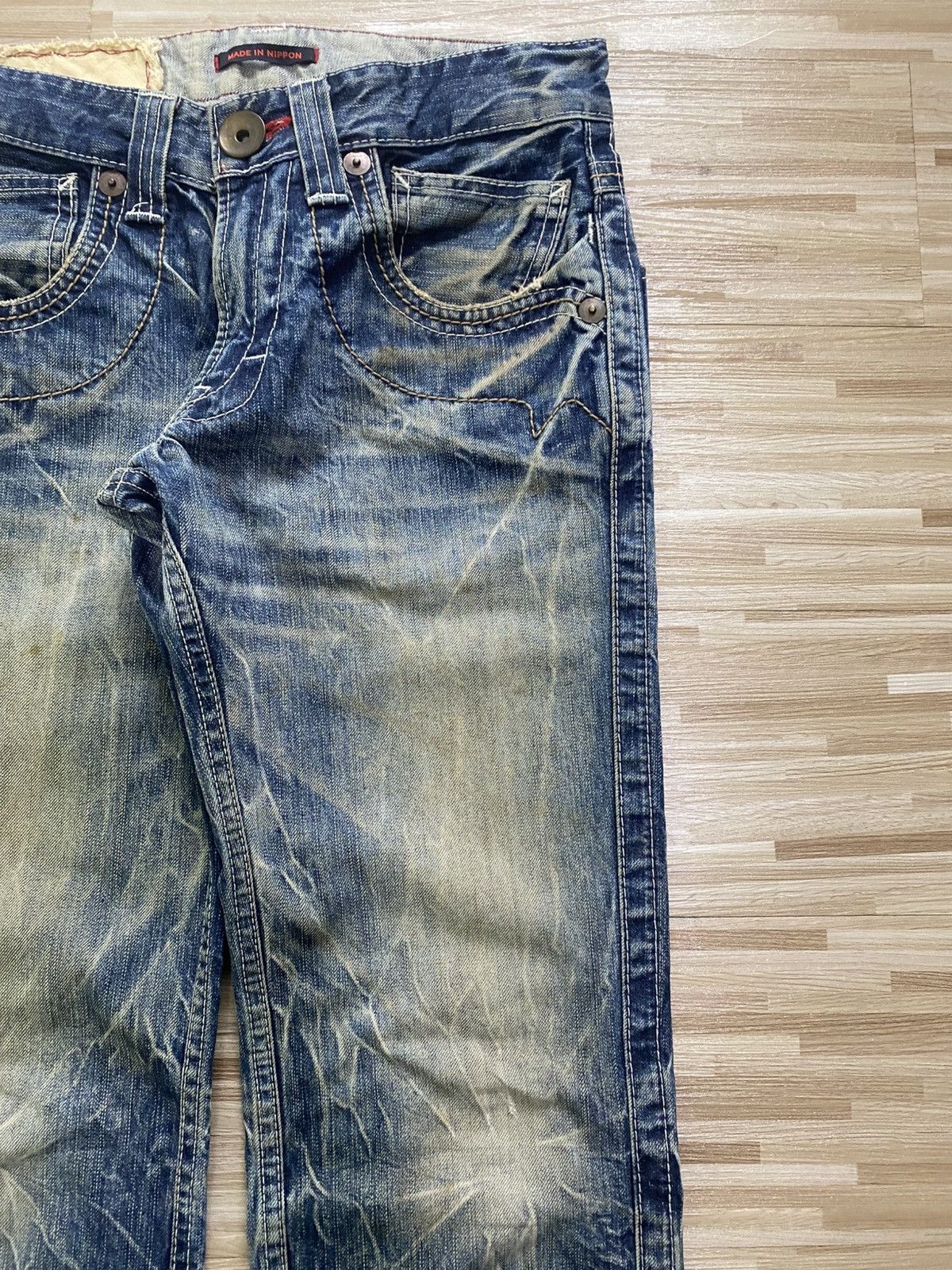 Japanese Brand 💥INSANE DISTRESSED BLUE WAY JEANS💥 Size US 29 - 4 Thumbnail