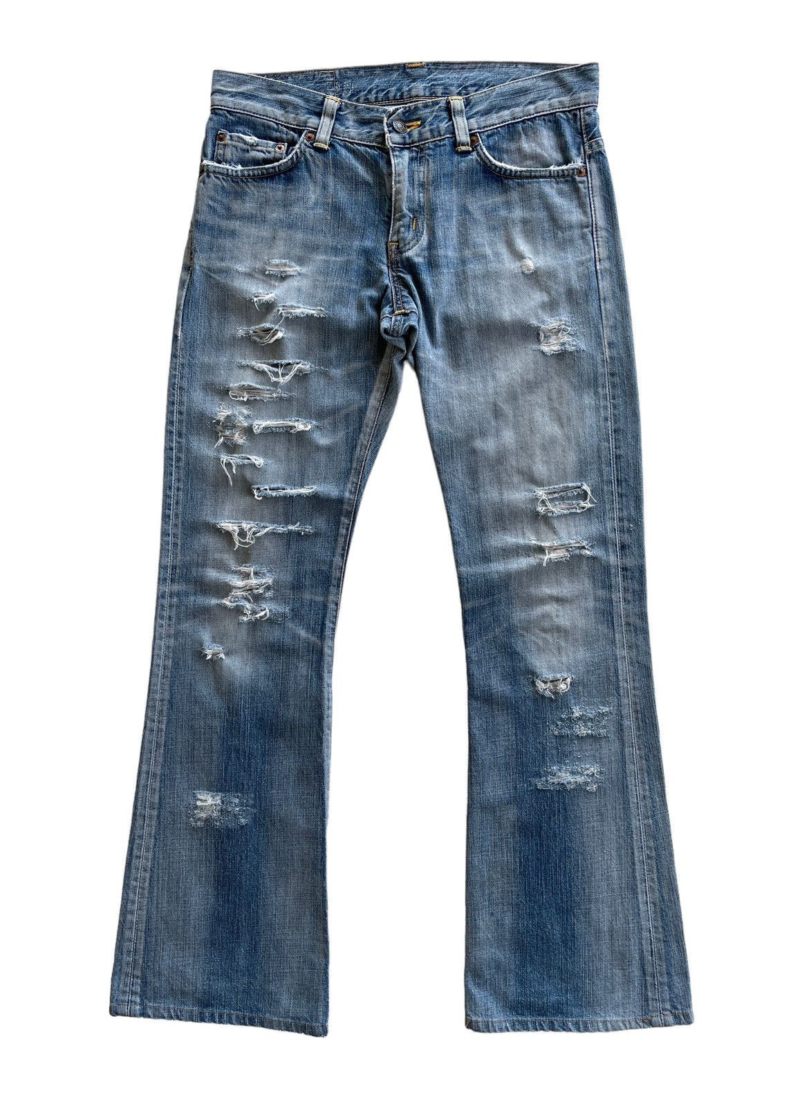 Vintage Vintage edwin Distressed Flare Jeans Size US 31 - 1 Thumbnail