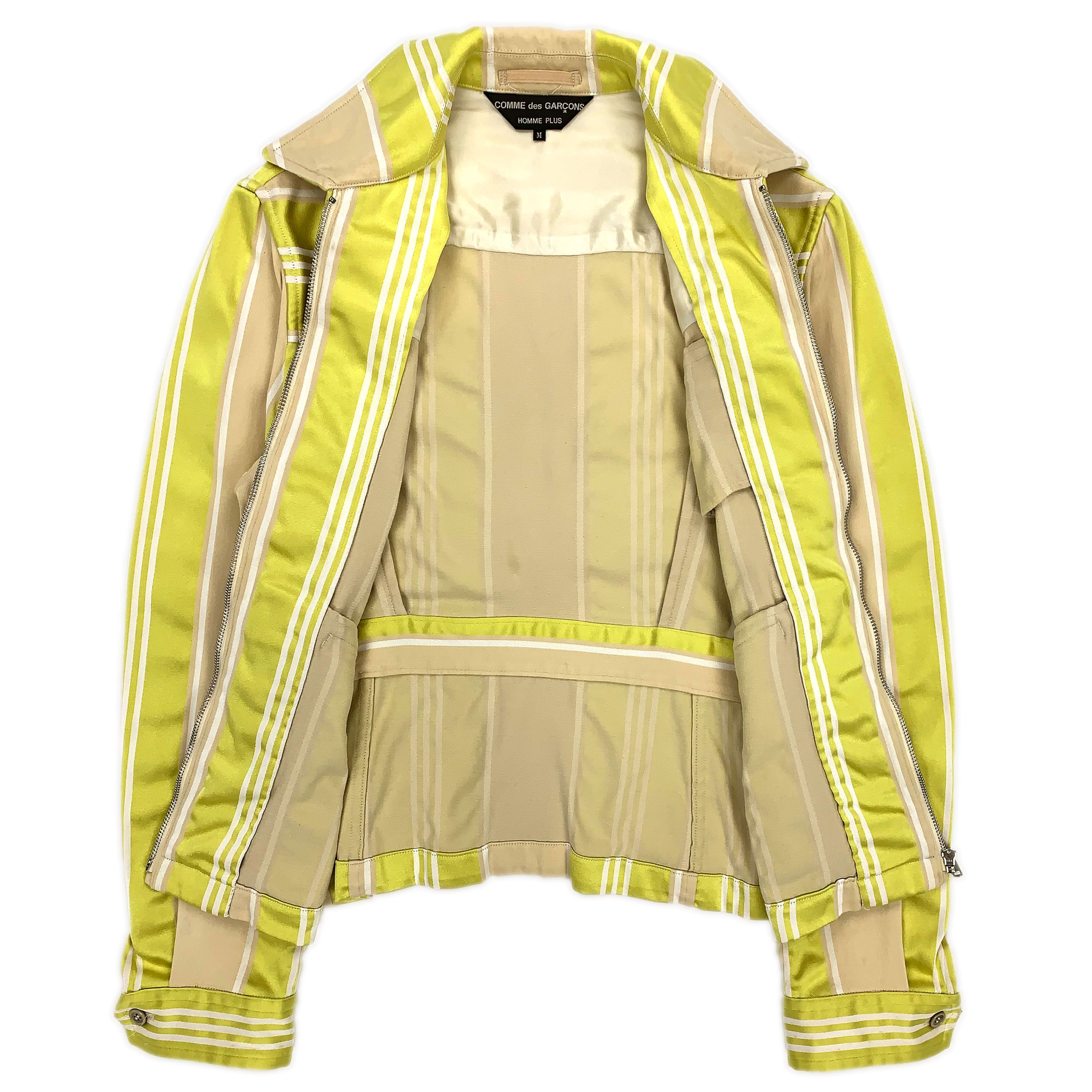 Comme des Garcons × Comme des Garcons Homme Plus SS00 Shiny Striped Cotton Jacket Size US M / EU 48-50 / 2 - 2 Thumbnail