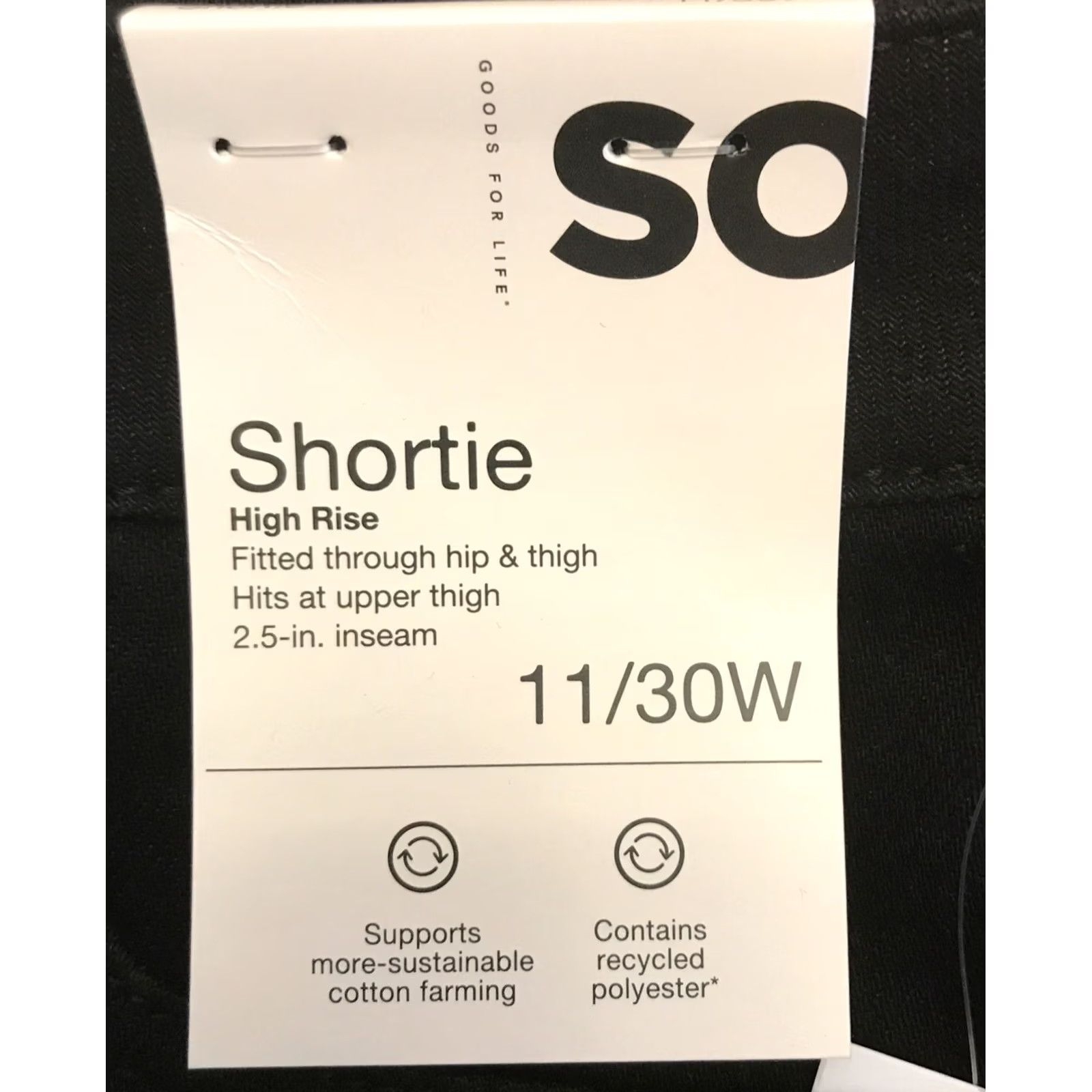 Vintage SO So Goods For Life Black High Rise Shortie Distressed Denim Shorts 11/Juniors 30x2.5in Pocket Stretch Womens Size 32" / US 10 / IT 46 - 4 Thumbnail