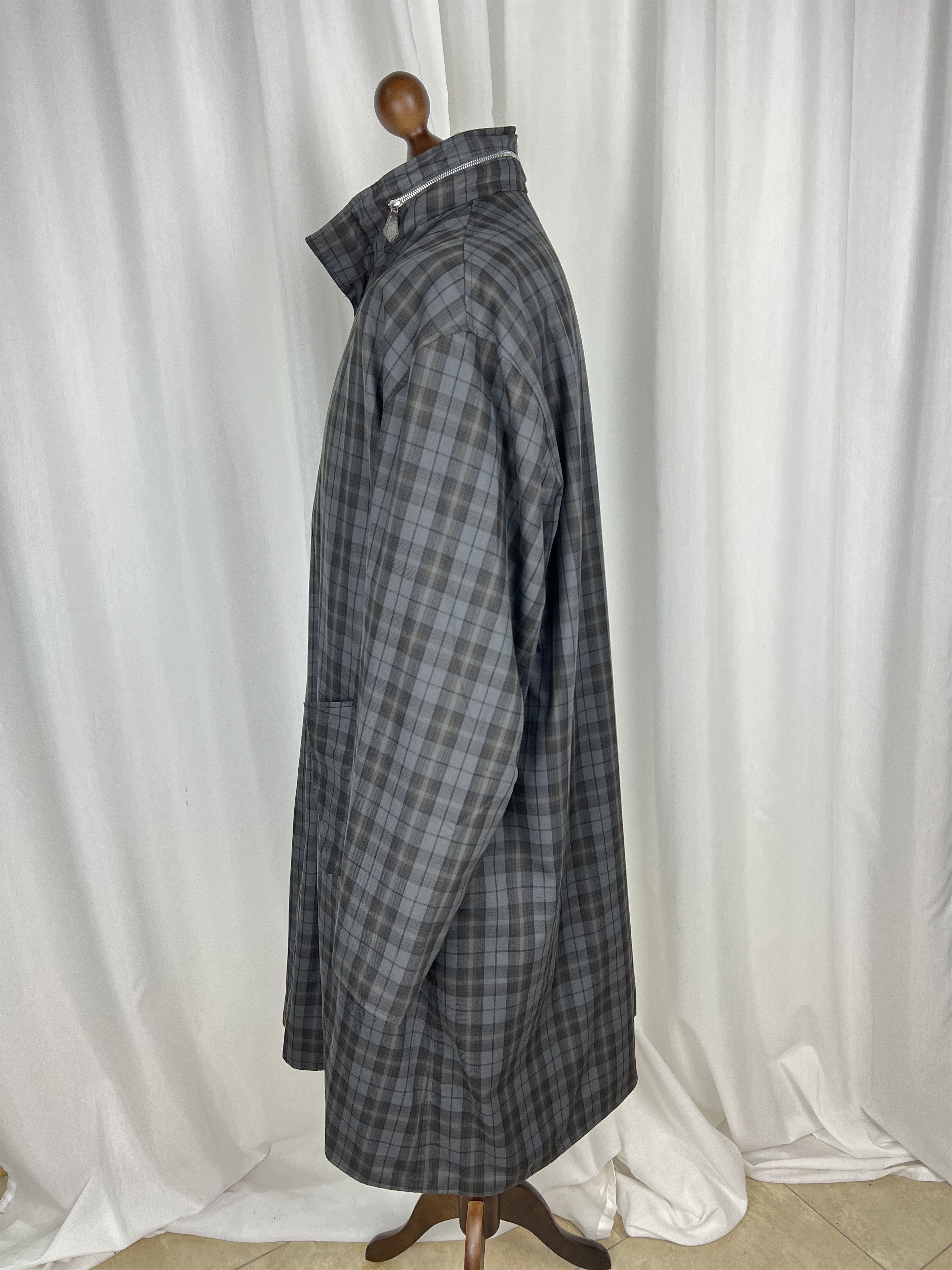 Hermes Plaid Waxed Cotton Removable Cashmere Lining Long Coat Size US L / EU 52-54 / 3 - 2 Thumbnail