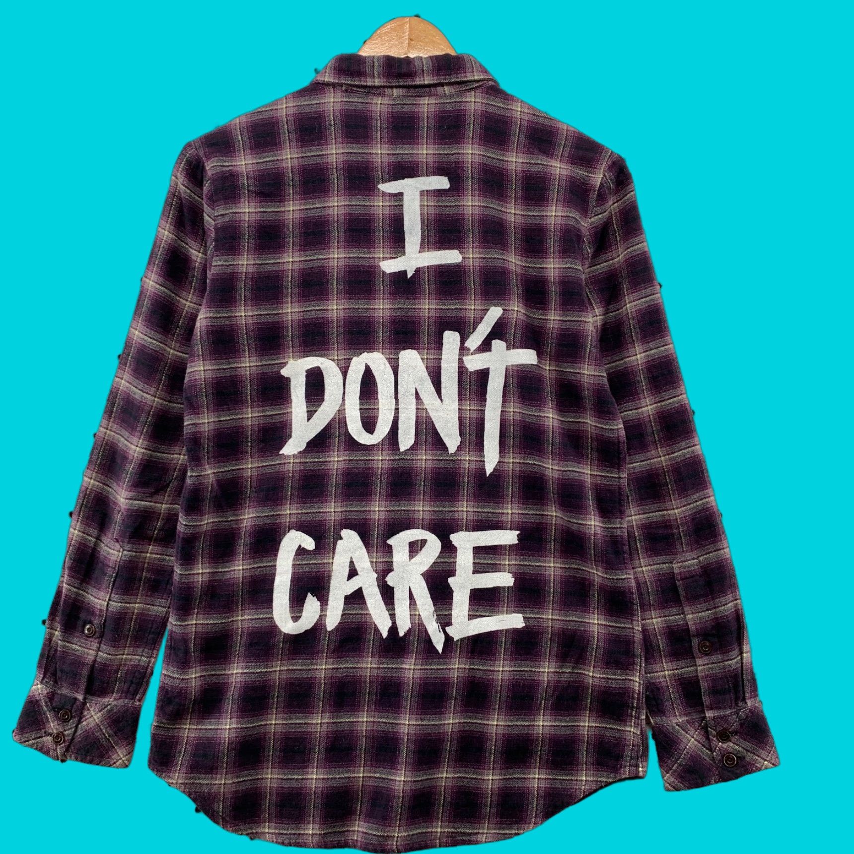 Fox Racing FOX Racing Flannel Button Shirt Mens XS Purple Plaid I DONT CARE 20x27.5 Size US XS / EU 42 / 0 - 1 Thumbnail