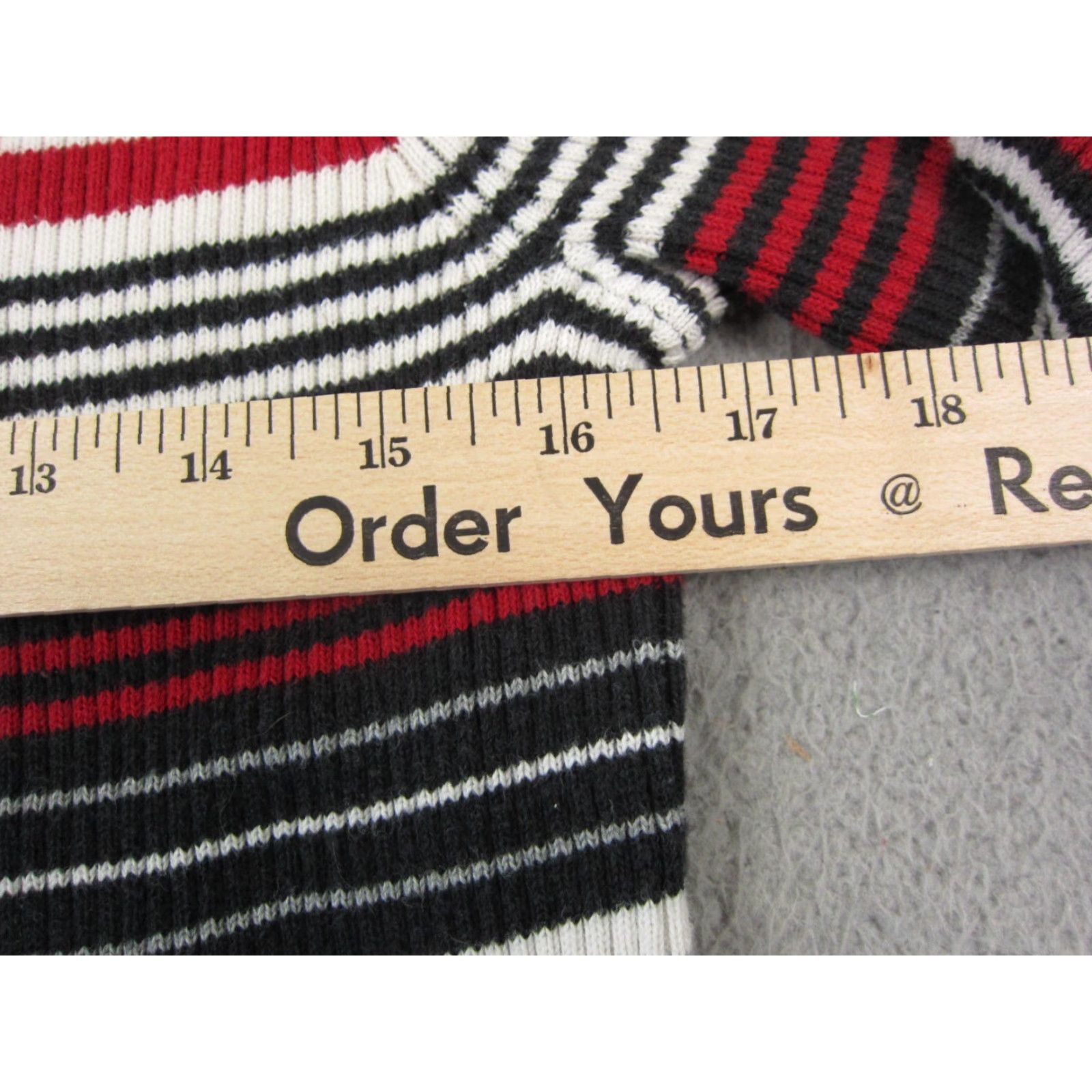 Vintage VINTAGE St. Johns Bay Turtleneck Shirt Womens M Black Striped 100% Cotton Knit Long Sleeve Fall Winter Spring 80s Womens Clothing Size M / US 6-8 / IT 42-44 - 4 Thumbnail