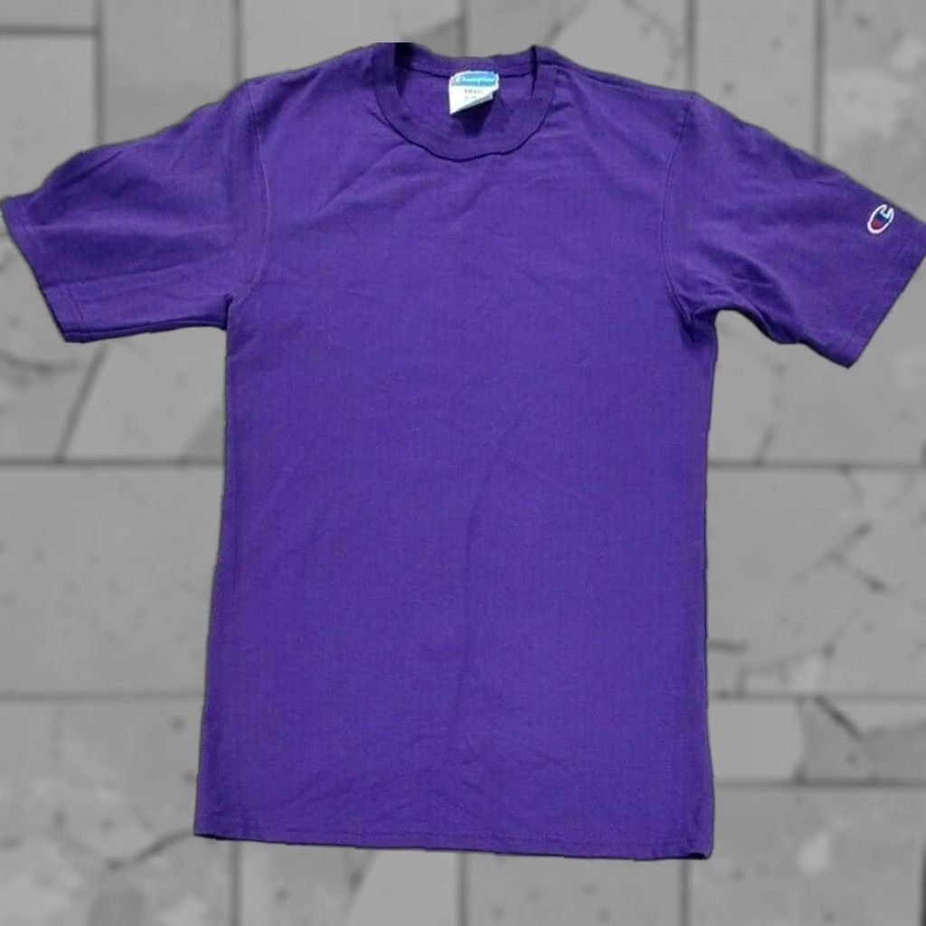 Champion Champion T-Shirt Classic Cotton Purple Short Sleeve Size S Mens OEM Logo Retro (Embroidered) Size US S / EU 44-46 / 1 - 1 Thumbnail