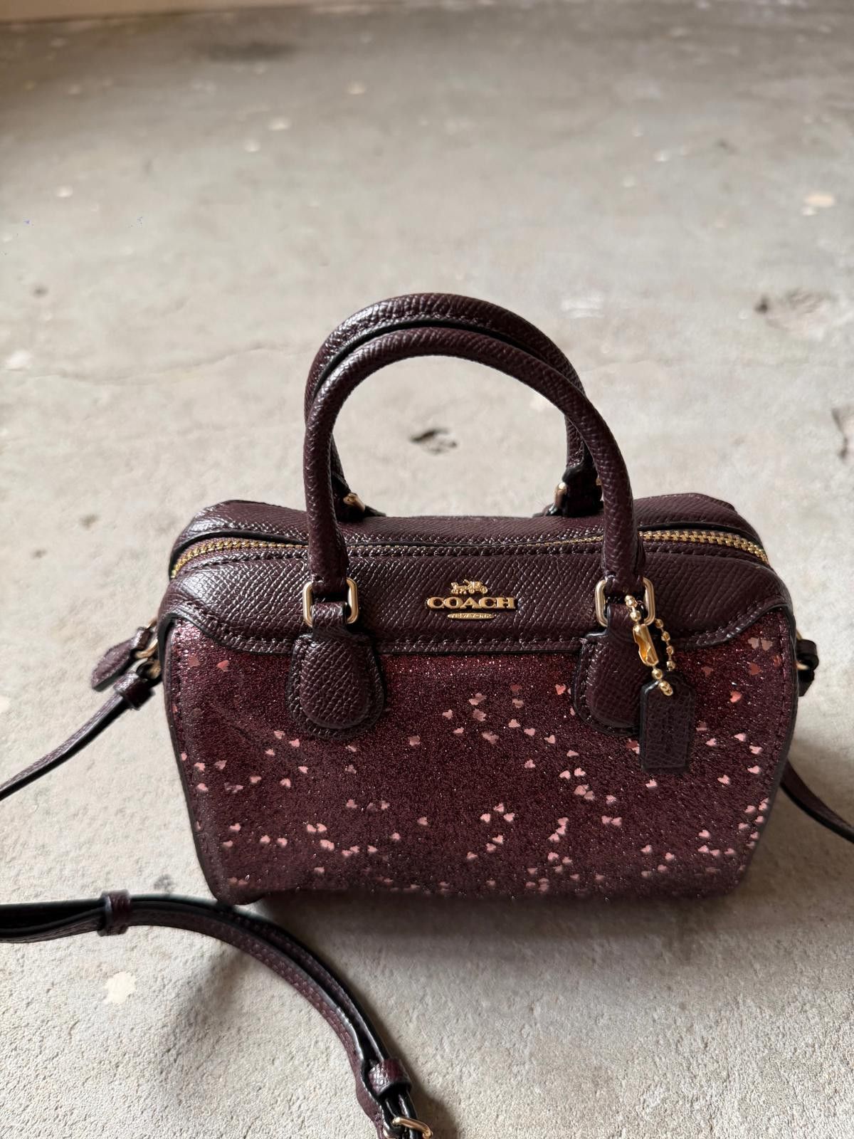 Coach Coach Micro Bennett Glitter Boston Bag Purple Size ONE SIZE - 4 Thumbnail