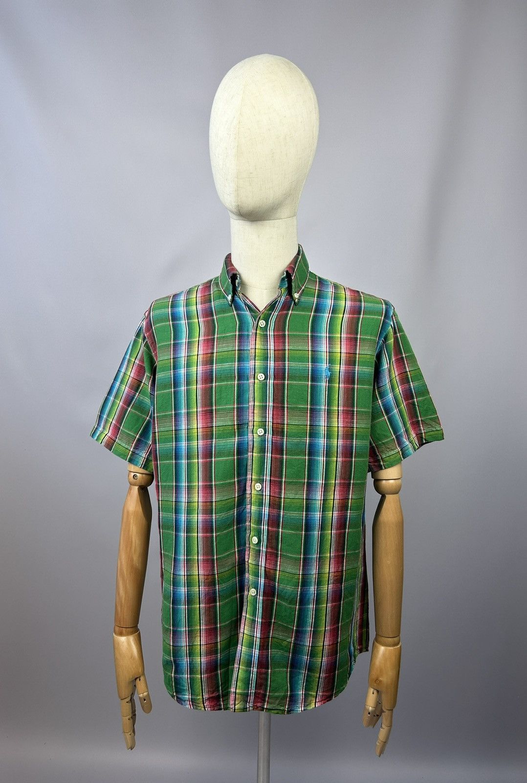 Polo Ralph Lauren Polo Ralph Lauren Check Green Linen Short Sleeve Shirt Size US M / EU 48-50 / 2 - 1 Thumbnail