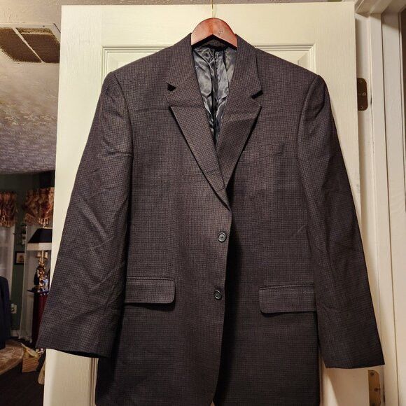 Jos. A. Bank Jos.a.bank men's brown 100%wool sport coat jacket blazer 46L Size 46L - 1 Thumbnail