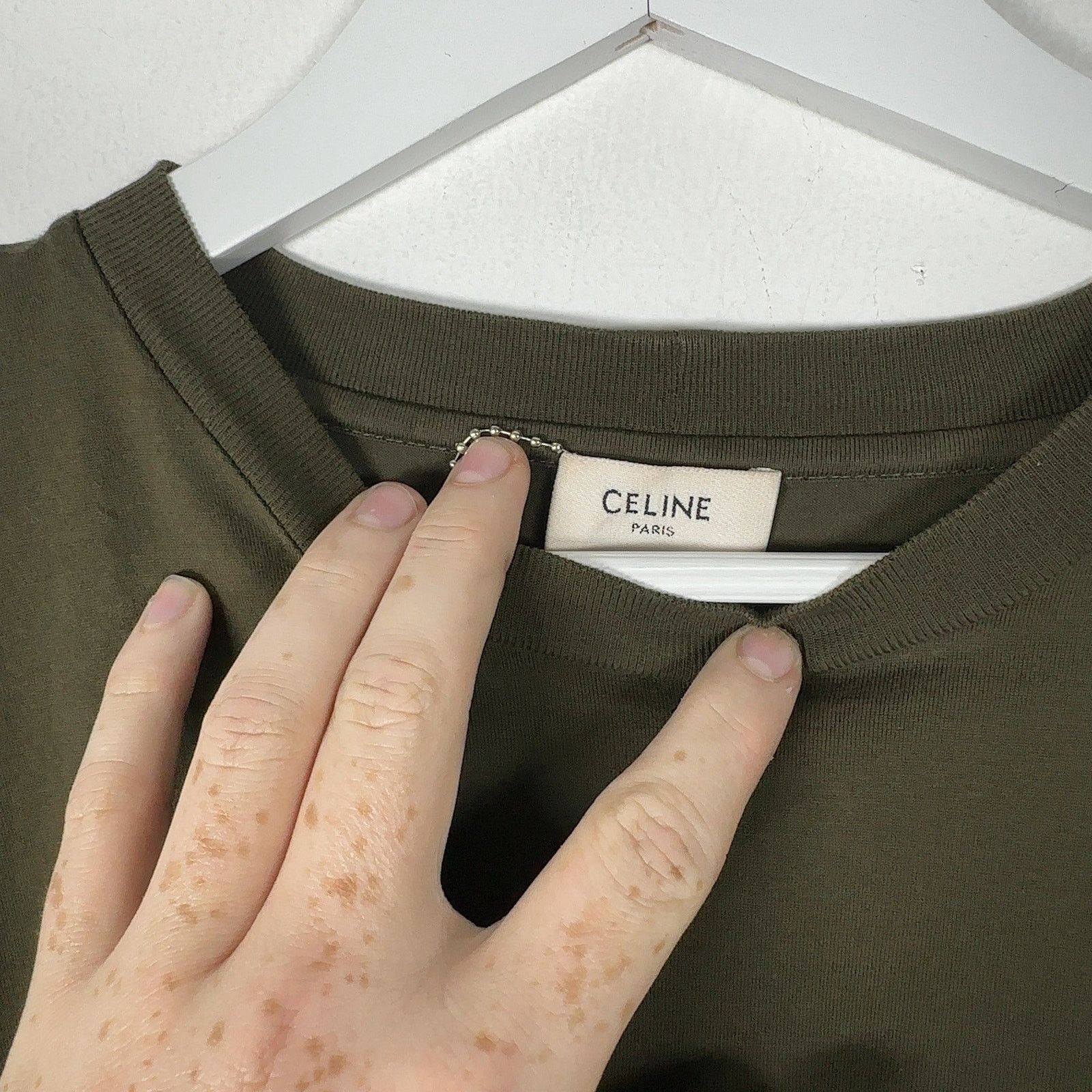 Celine Celine Green Spell Out Logo T-Shirt Size US S / EU 44-46 / 1 - 3 Thumbnail