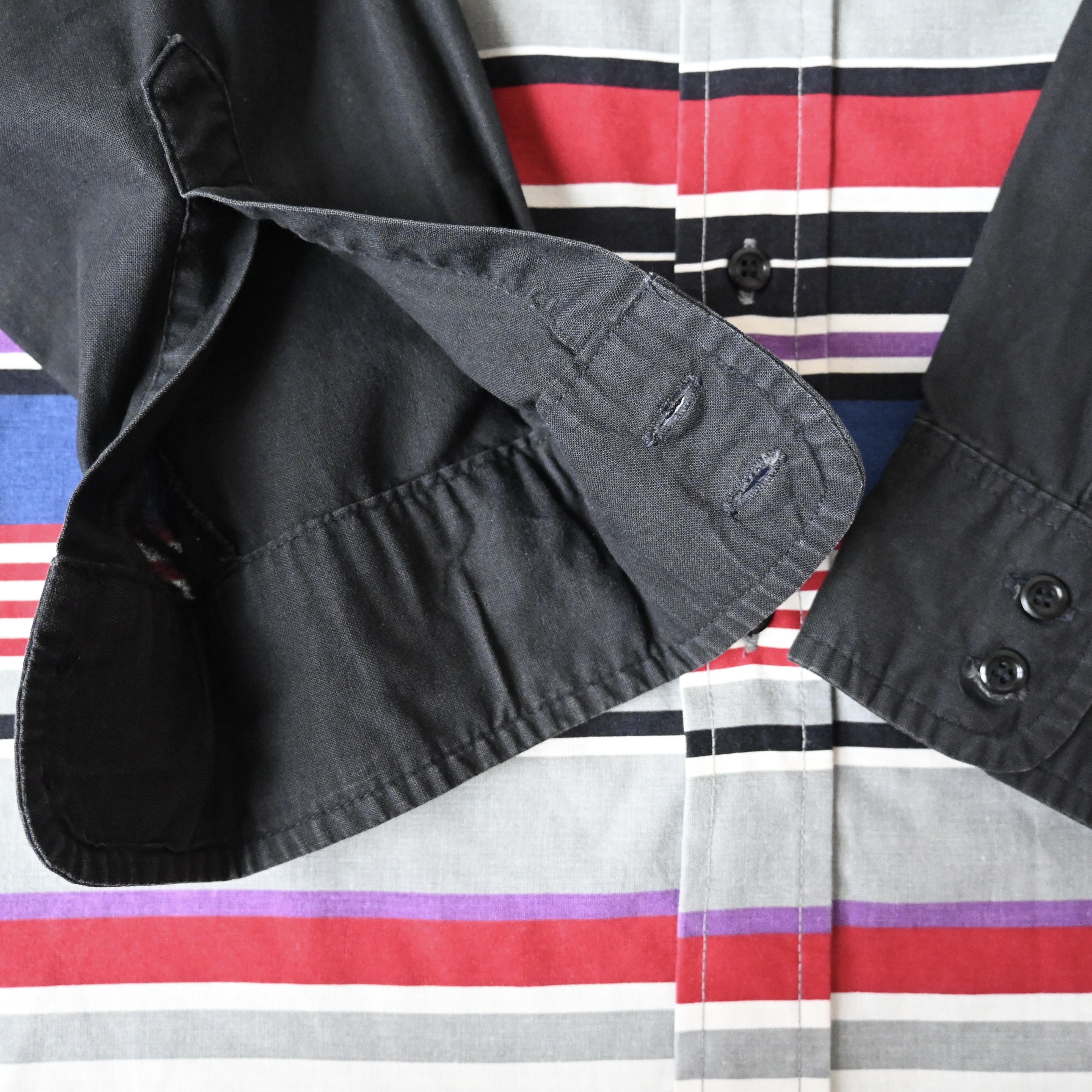 Vintage 90s Wrangler black x multi horizontal stripes western shirt Size US L / EU 52-54 / 3 - 8 Thumbnail
