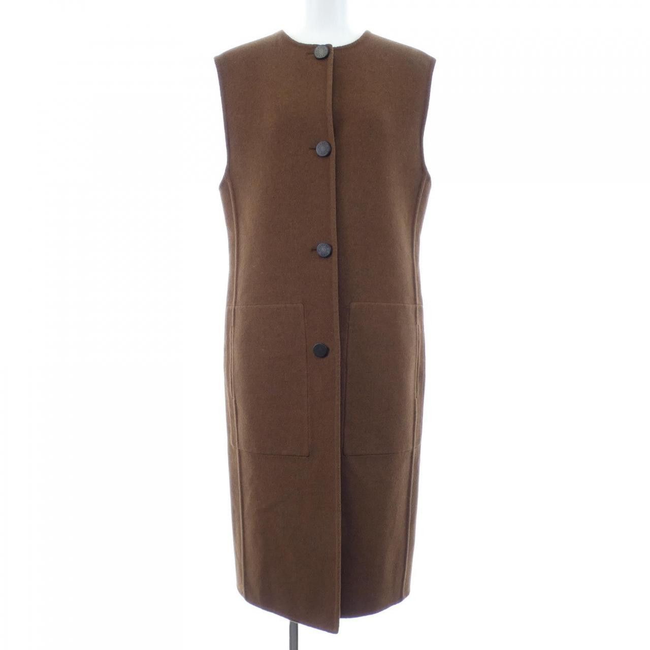 Hermes Hermes Hermes Cashmere Long Vest Textile Outerwear DUTY FREE for USA Size ONE SIZE - 1 Thumbnail