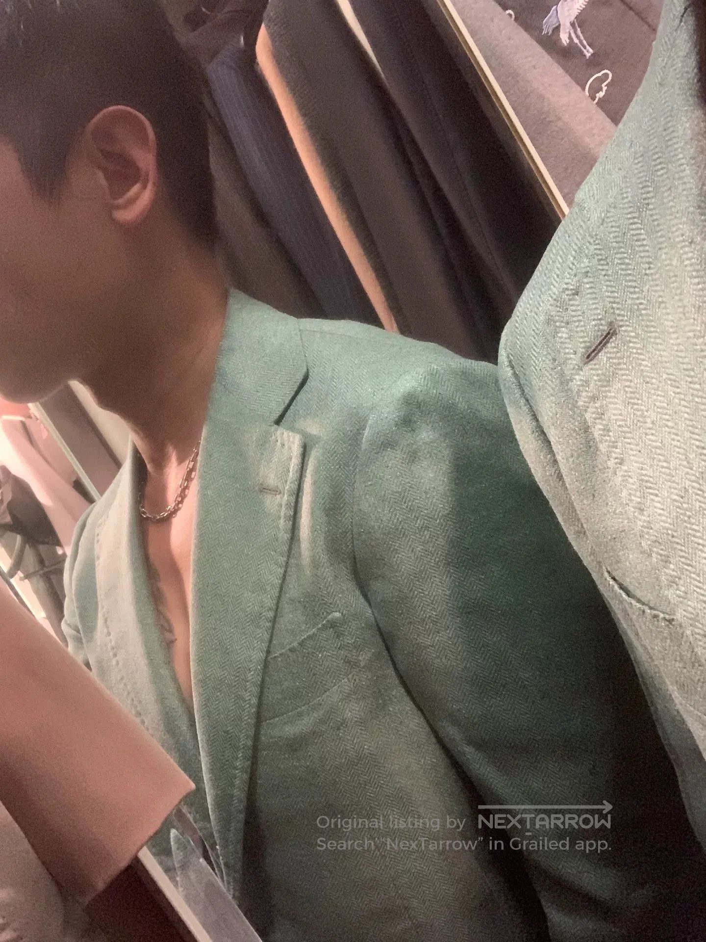 Ring Jacket elegant light green silk suit jacket. Size US M / EU 48-50 / 2 - 8 Thumbnail