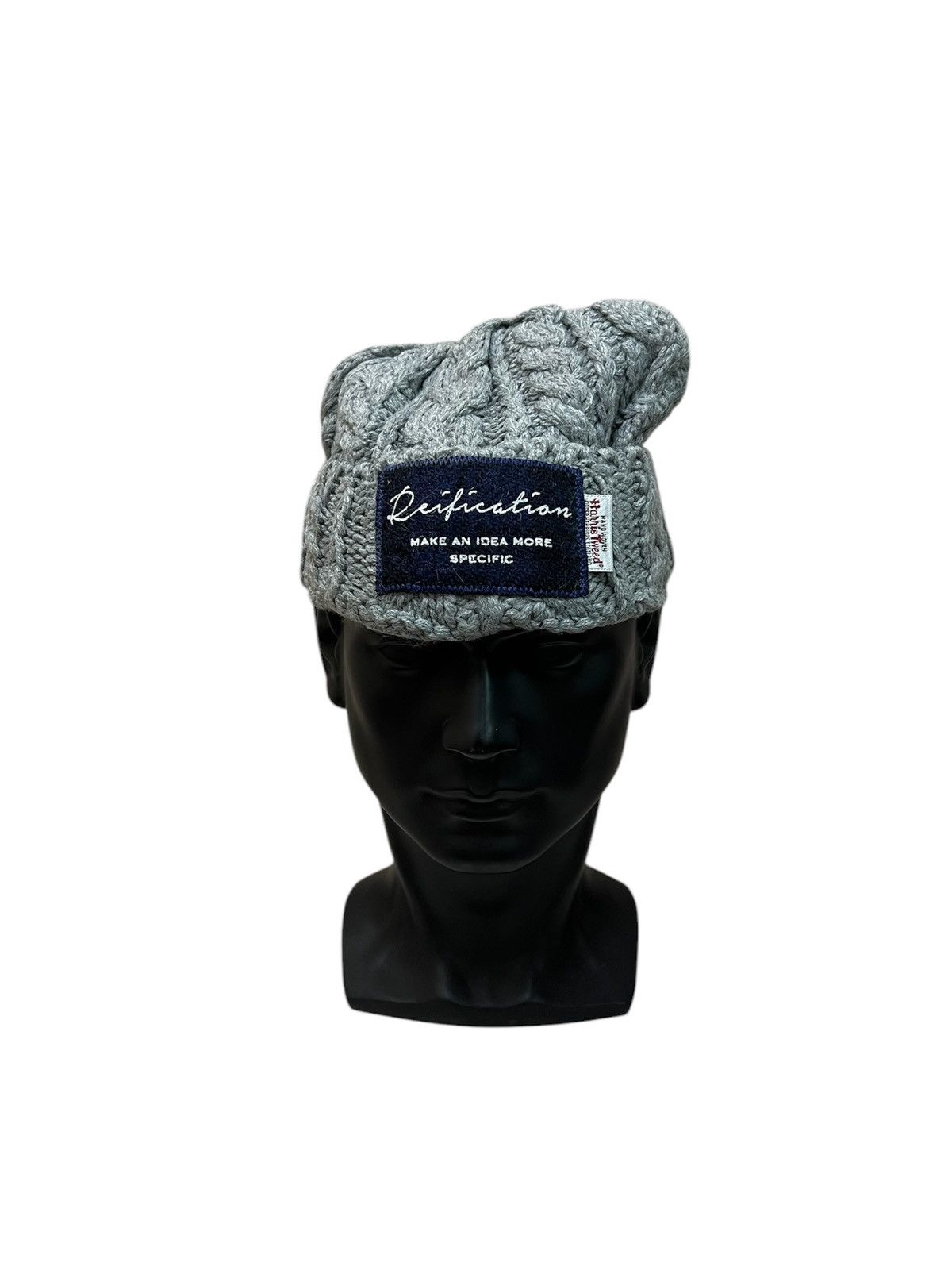 Harris Tweed Japanese Brand Harris Tweed Crochet Beanie Hats Size ONE SIZE - 1 Thumbnail