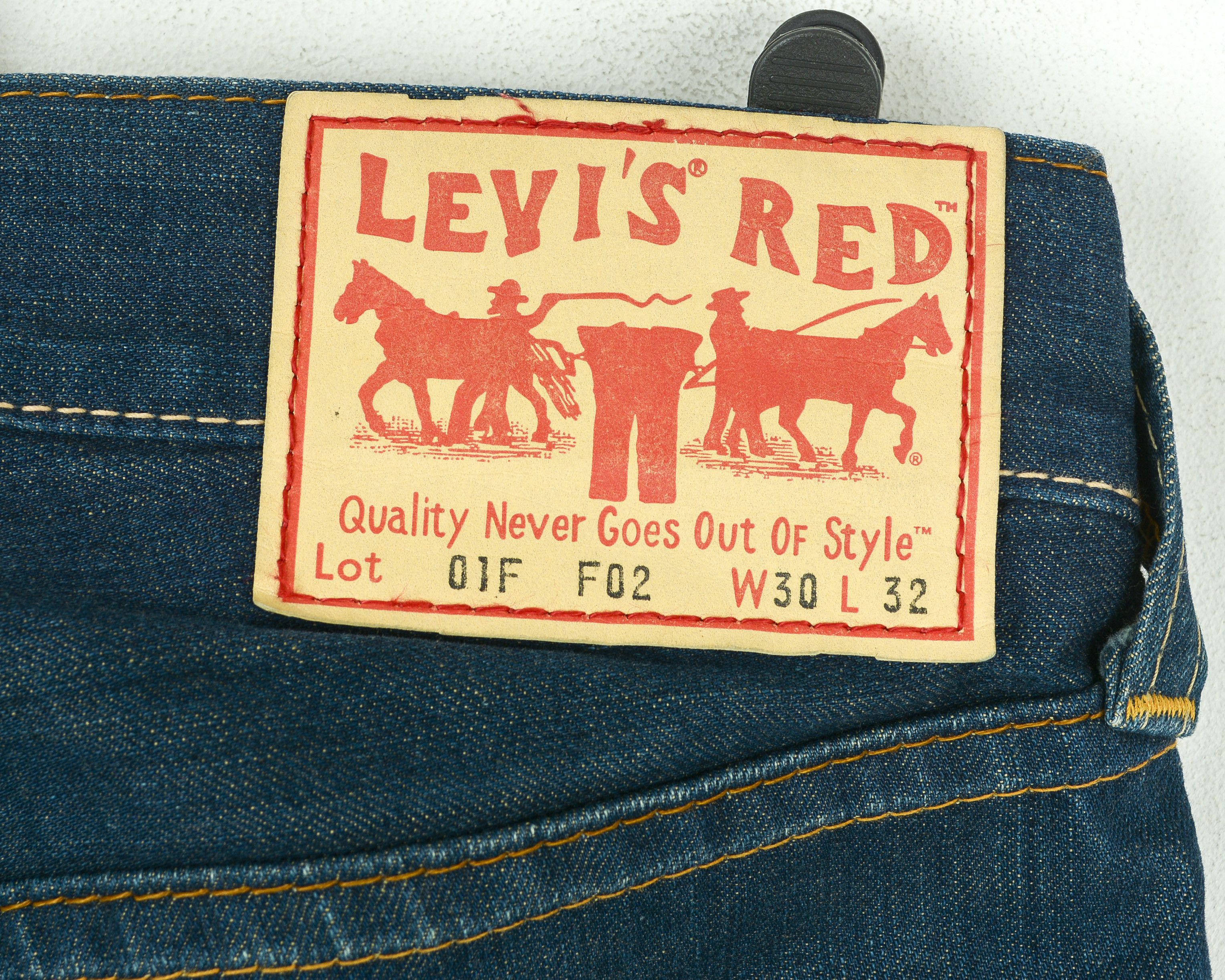 Levi's RED Unwashed Denim 01F F02 W32 L32 Relaxed Jeans Pants Navy Size US 32 / EU 48 - 5 Thumbnail